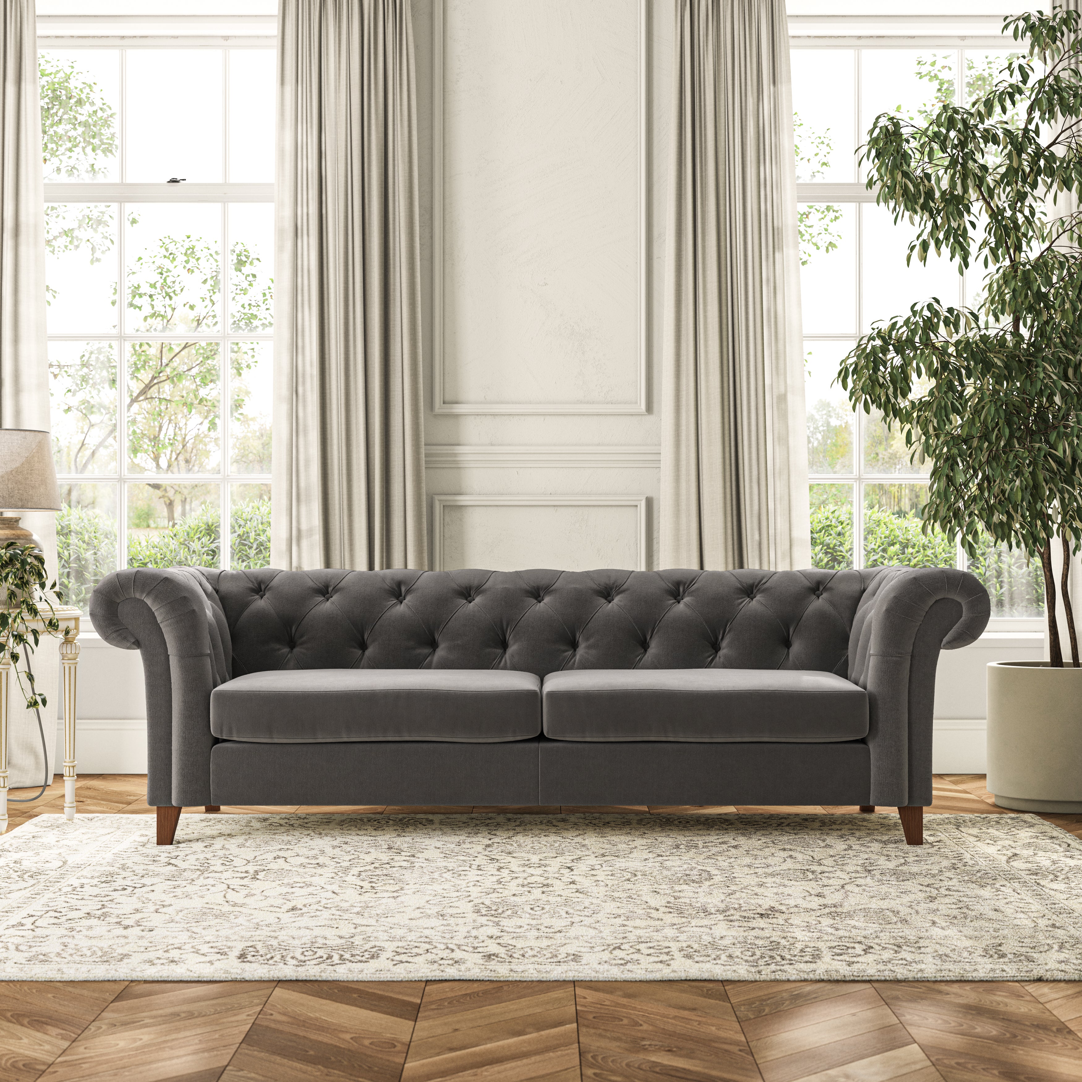 Pimlico 4 Seater Sofa House Velvet Charcoal