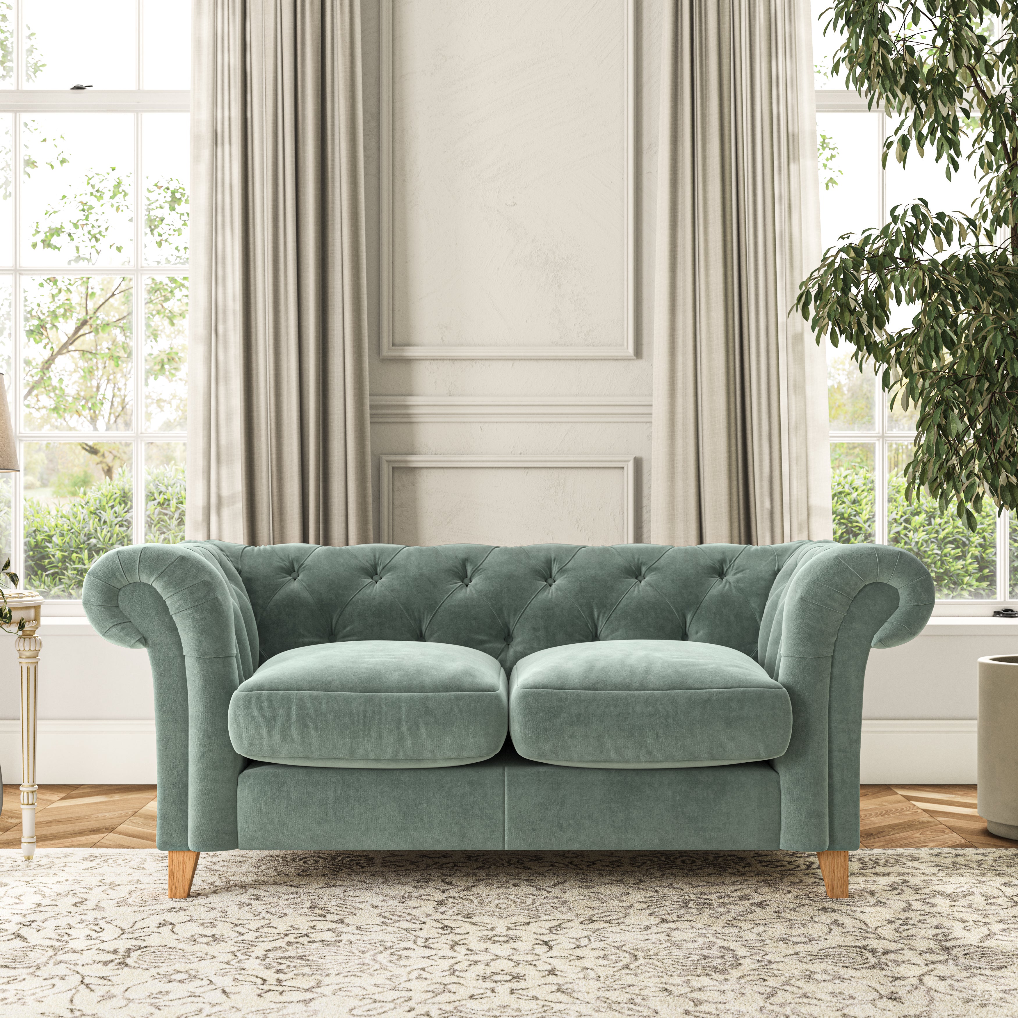 Pimlico Large 2 Seater Sofa Luxury Velvet Lilypad