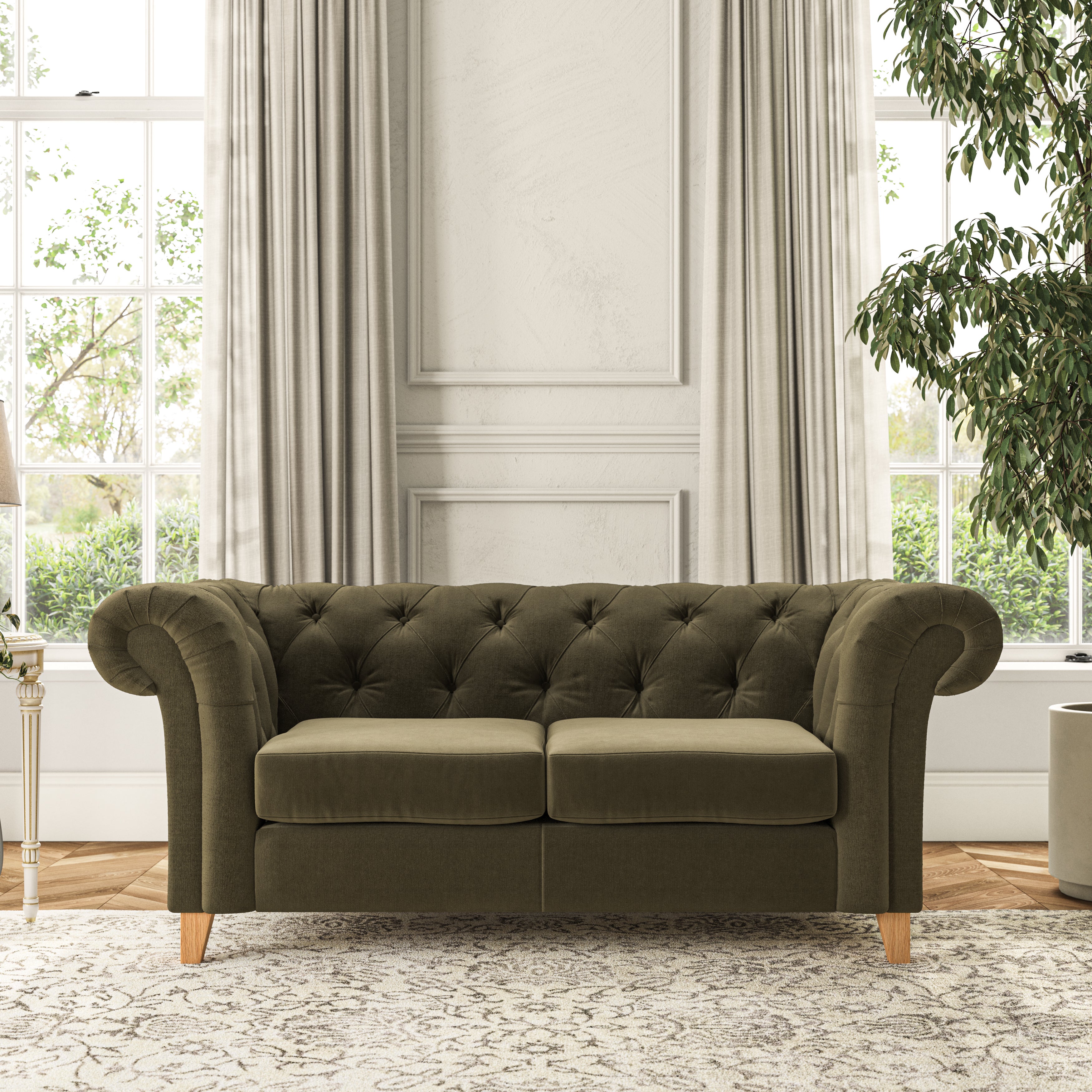 Pimlico Large 2 Seater Sofa House Velvet Olive