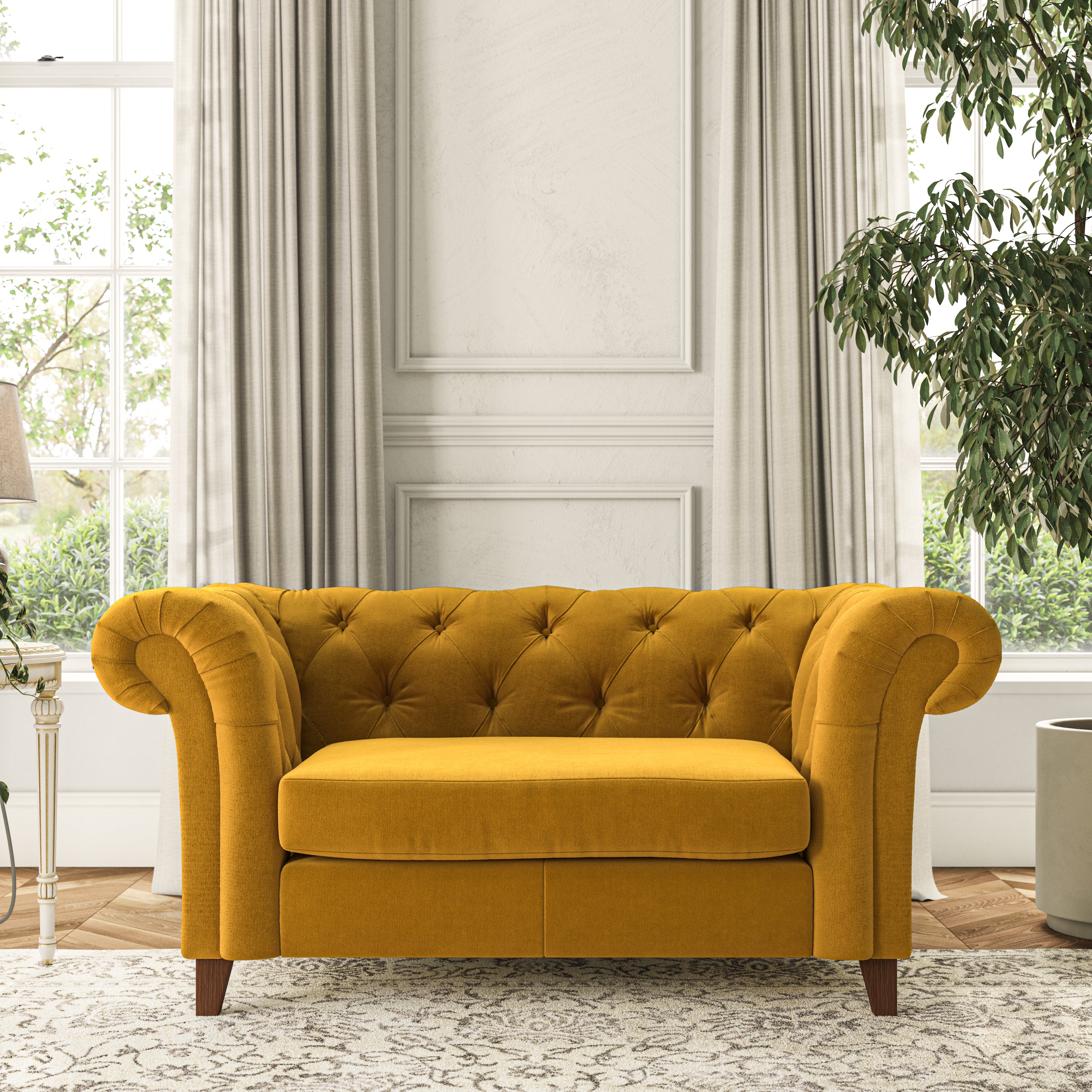 Pimlico Snuggle Chair House Velvet Amber Gold