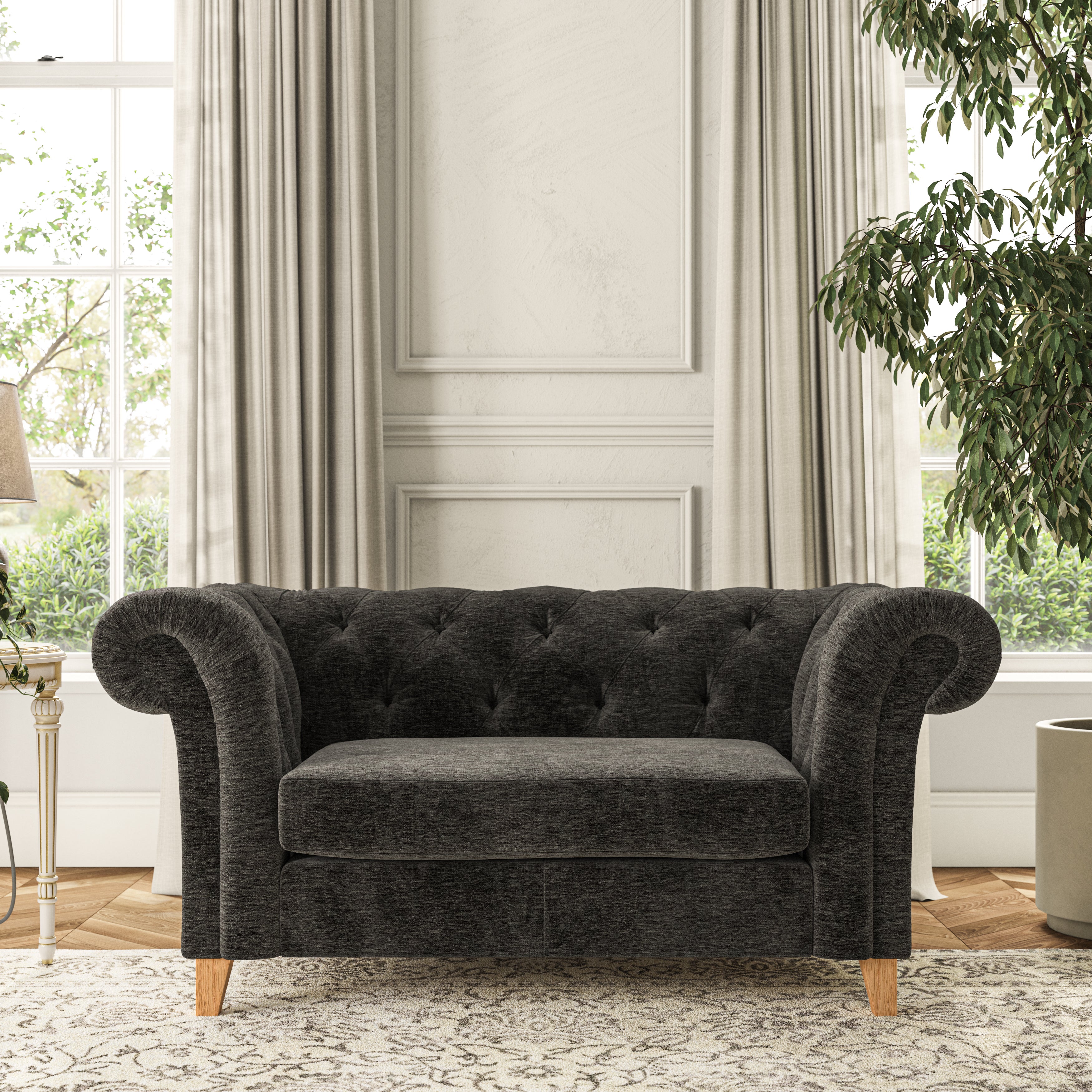 Pimlico Snuggle Chair Luxury Chenille Charcoal