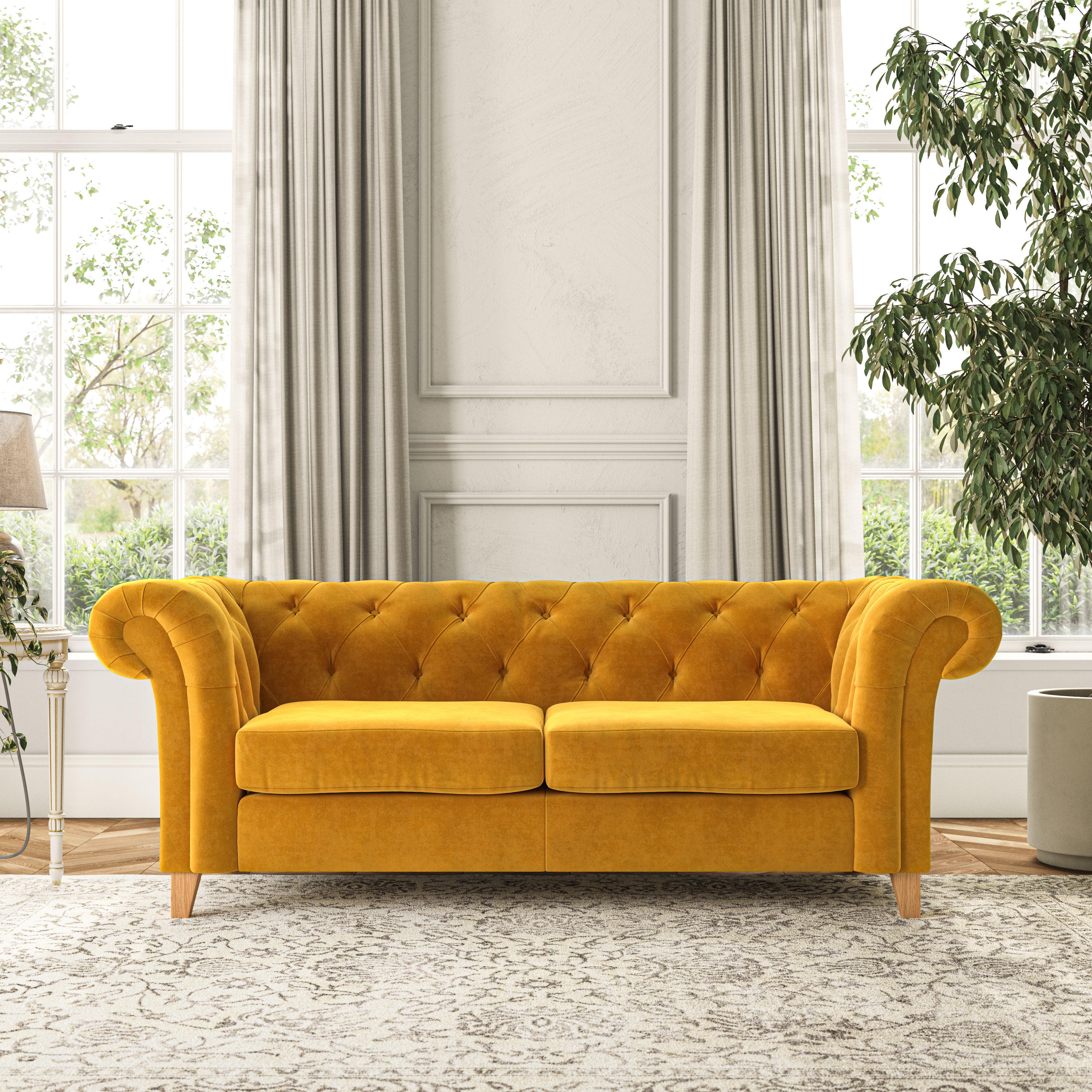 Pimlico 3 Seater Sofa Luxury Velvet Old Gold