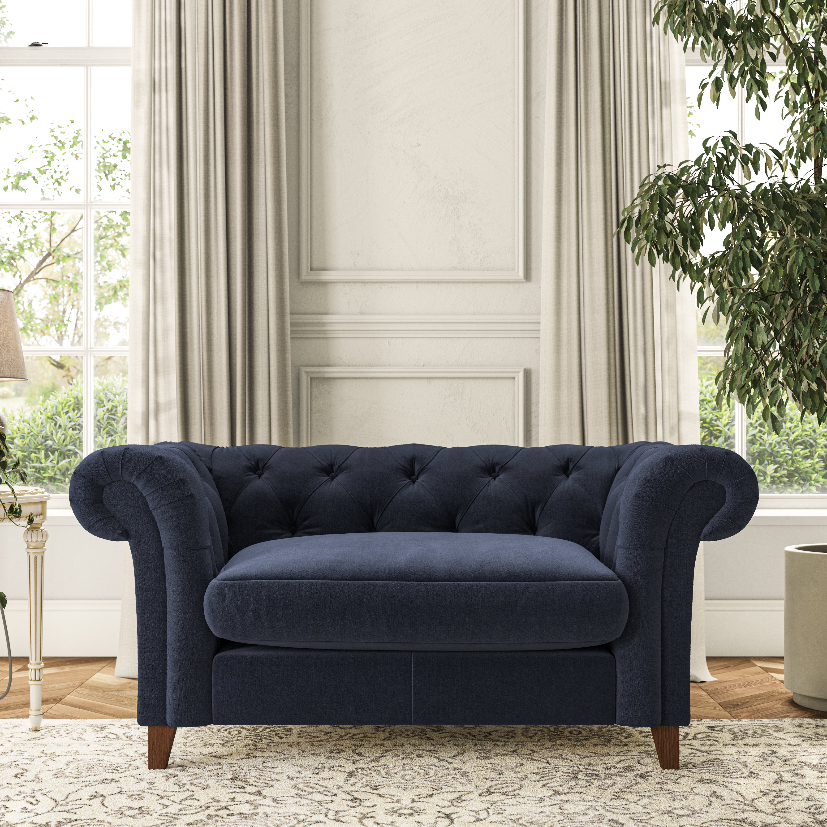 Pimlico Snuggle Chair House Velvet Luxe Navy