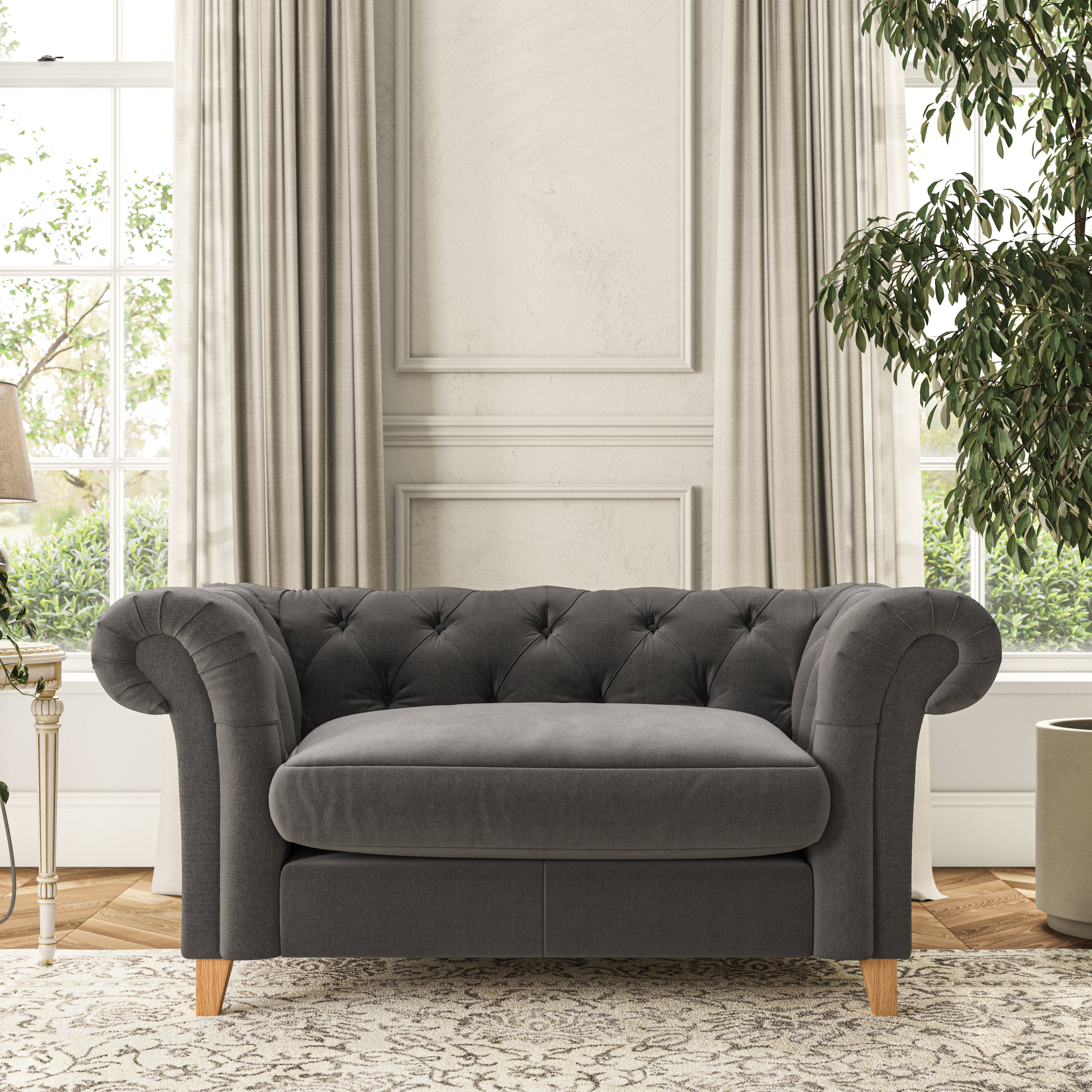 Pimlico Snuggle Chair House Velvet Charcoal