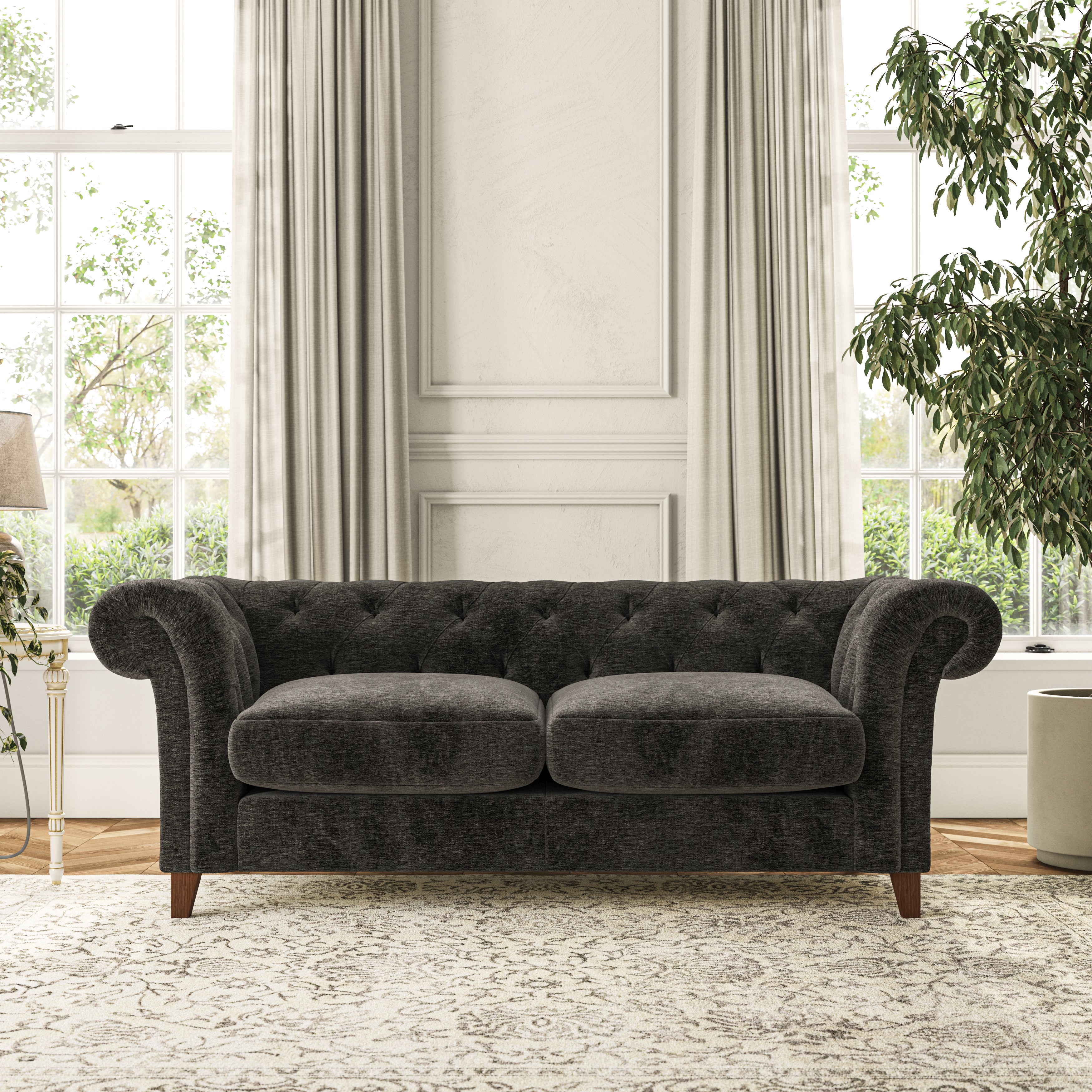 Pimlico 3 Seater Sofa Luxury Chenille Charcoal