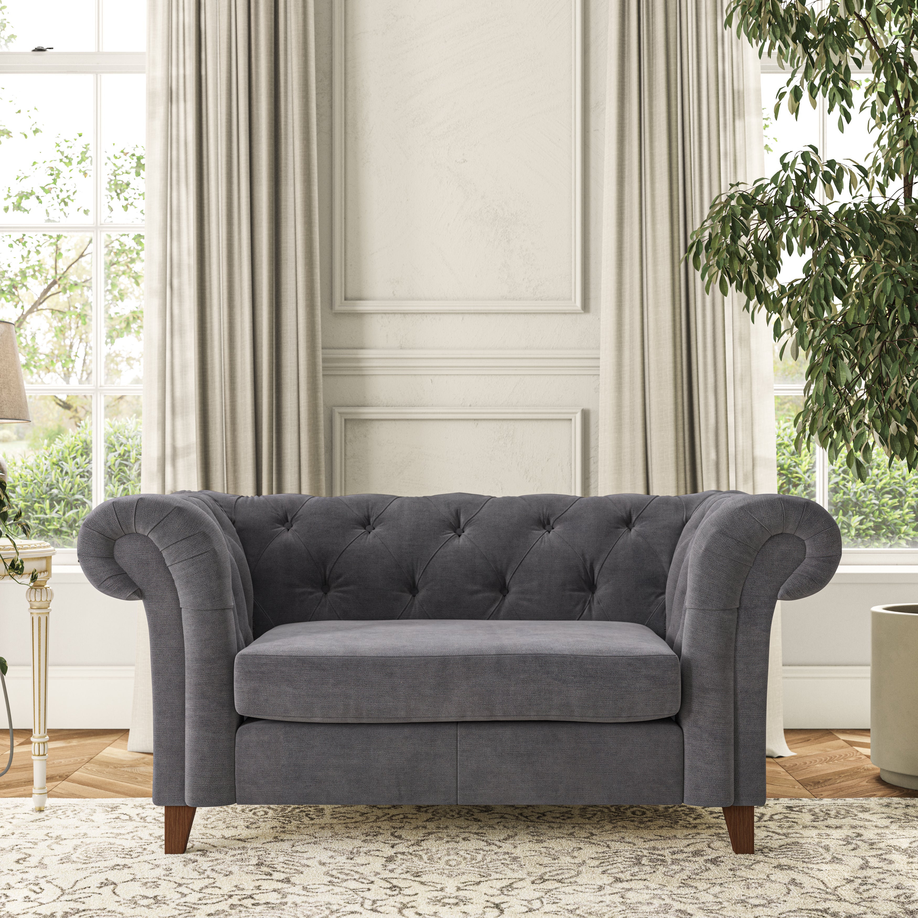 Pimlico Snuggle Chair Aqua Clean Chenille Grey