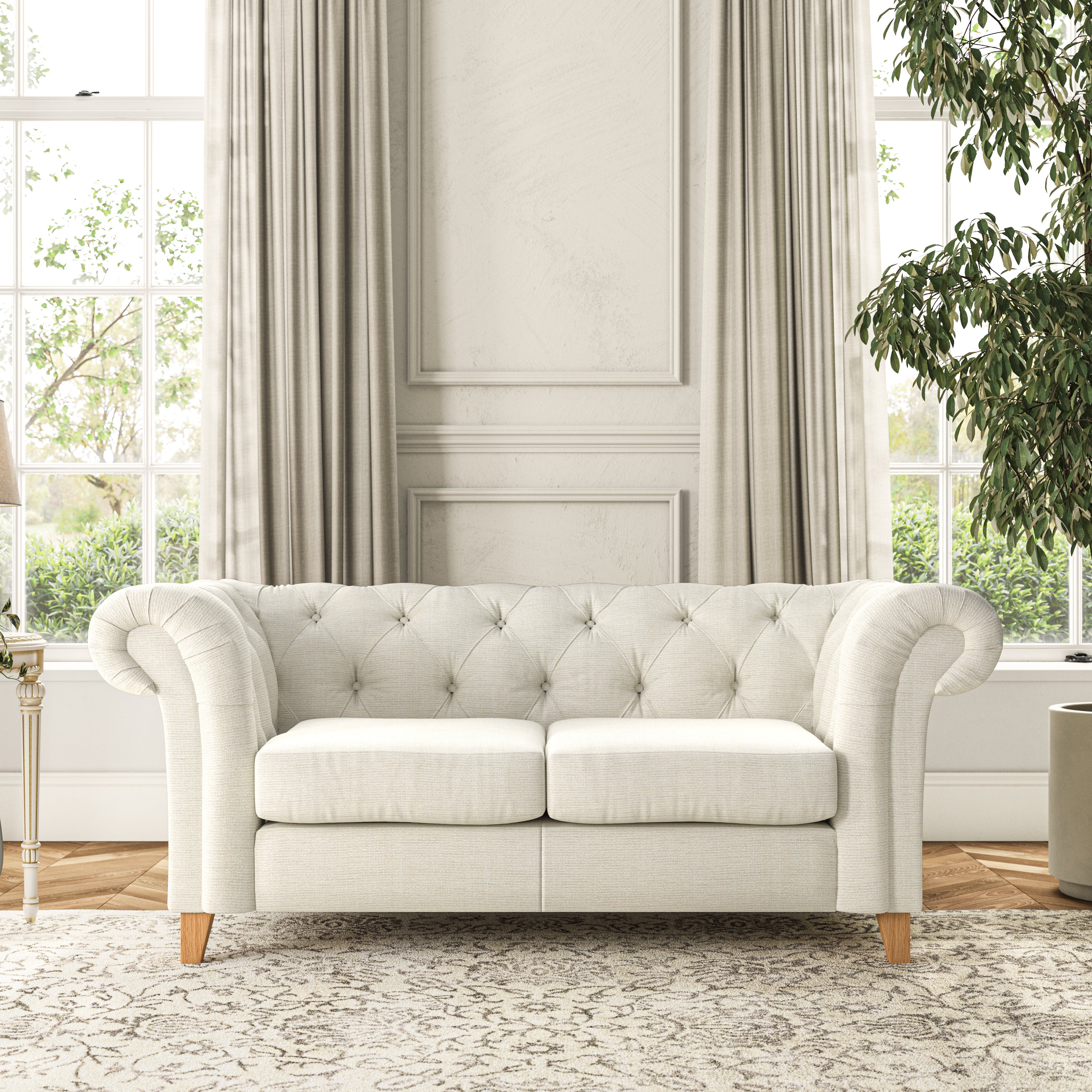 Pimlico Large 2 Seater Sofa Chunky Tonal Weave Ivory