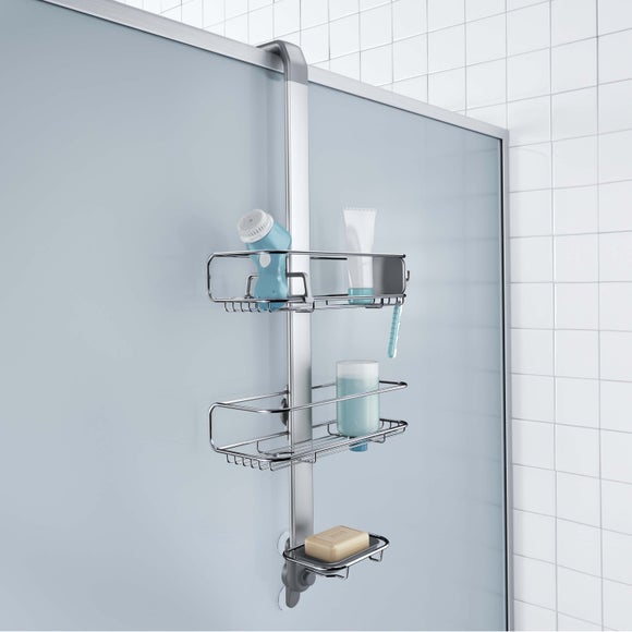 Click to view product details and reviews for Simplehuman Overdoor Silver Shower Caddy.