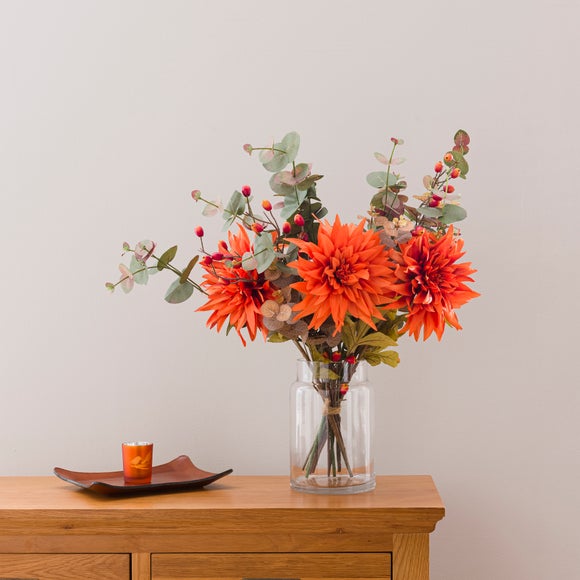 Click to view product details and reviews for Artificial Rust Dahlia Bouquet. Click to view product details and reviews for Artificial Rust Dahlia Bouquet.