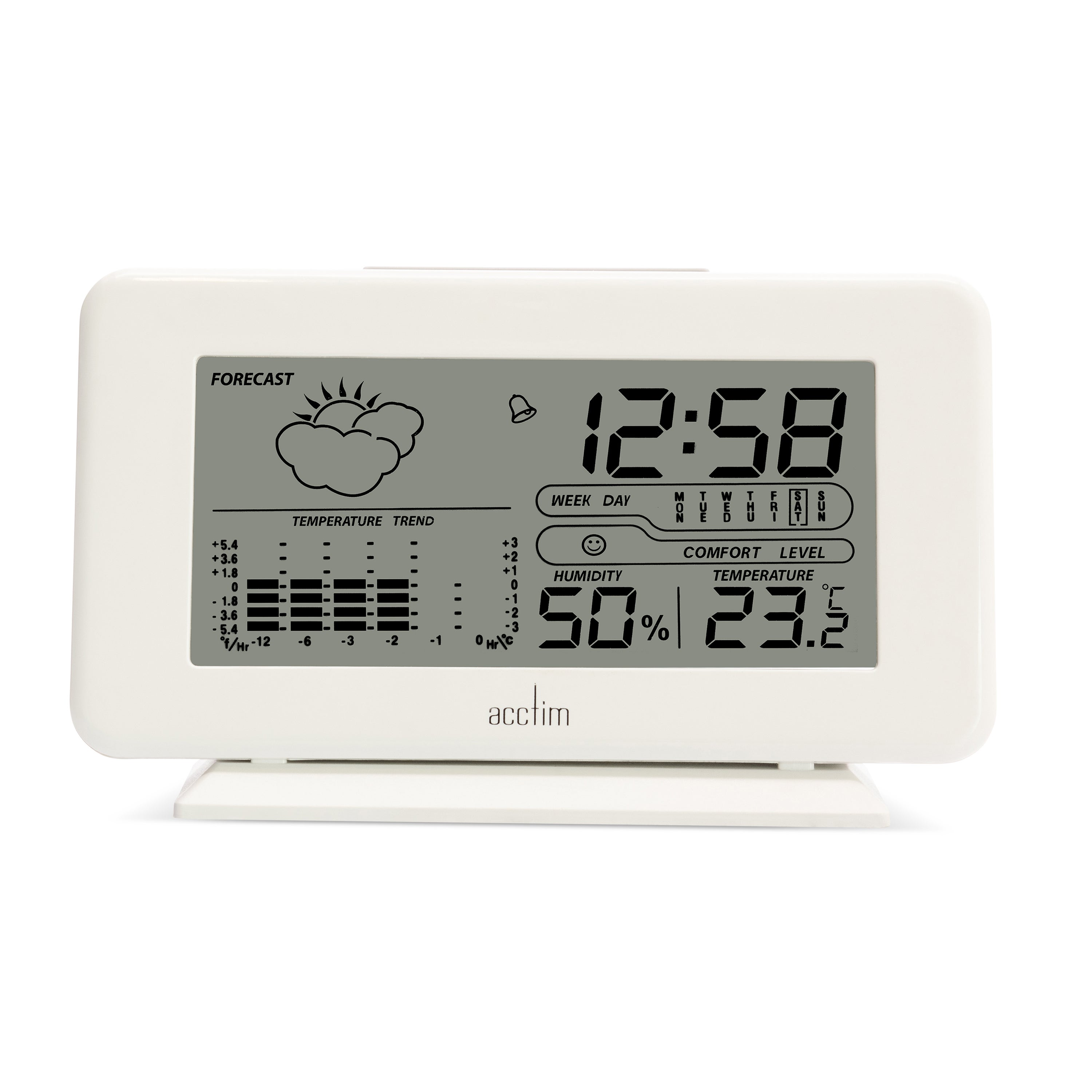 Acctim Vega Weather Station Alarm Clock White