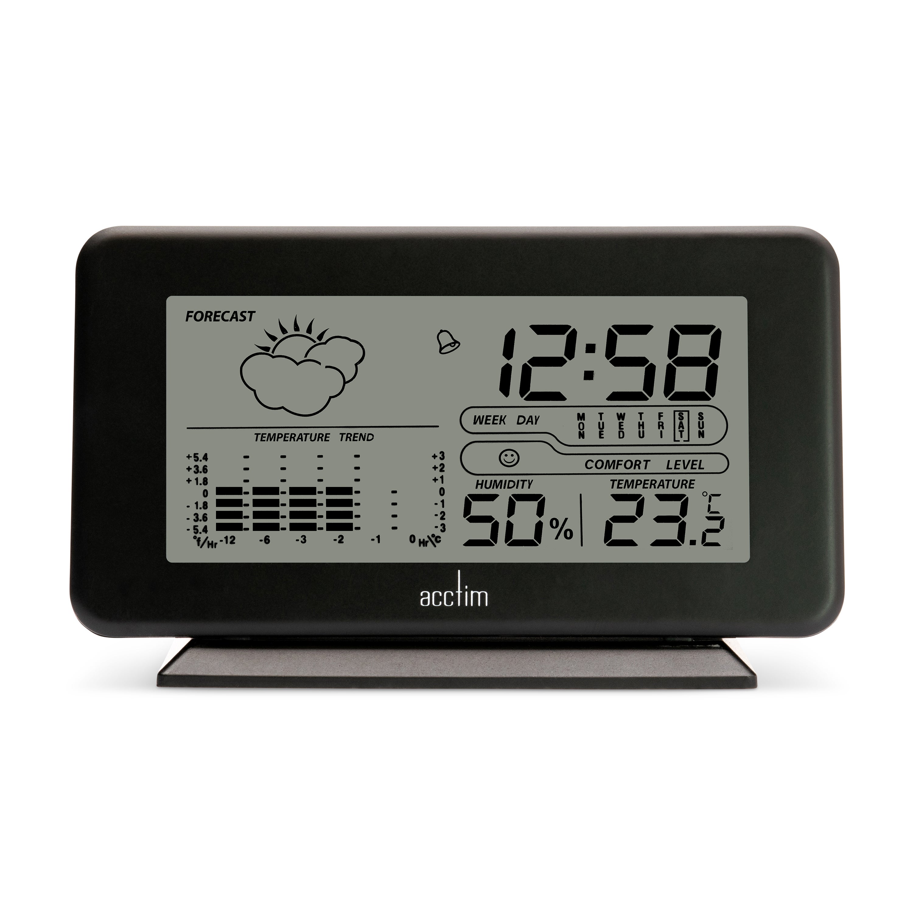 Acctim Vega Weather Station Alarm Clock Black