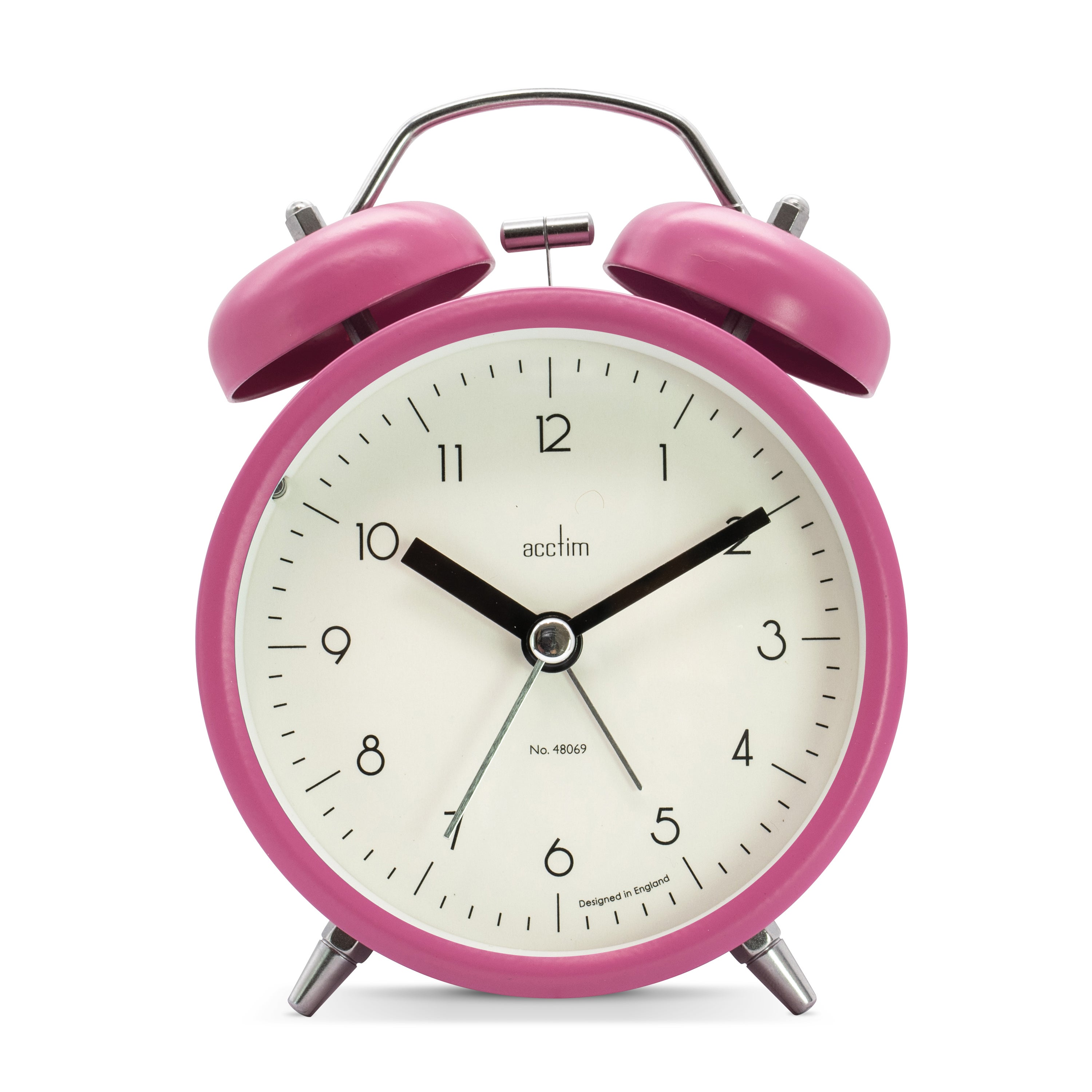 Acctim Aksel Analogue Alarm Clock Pink