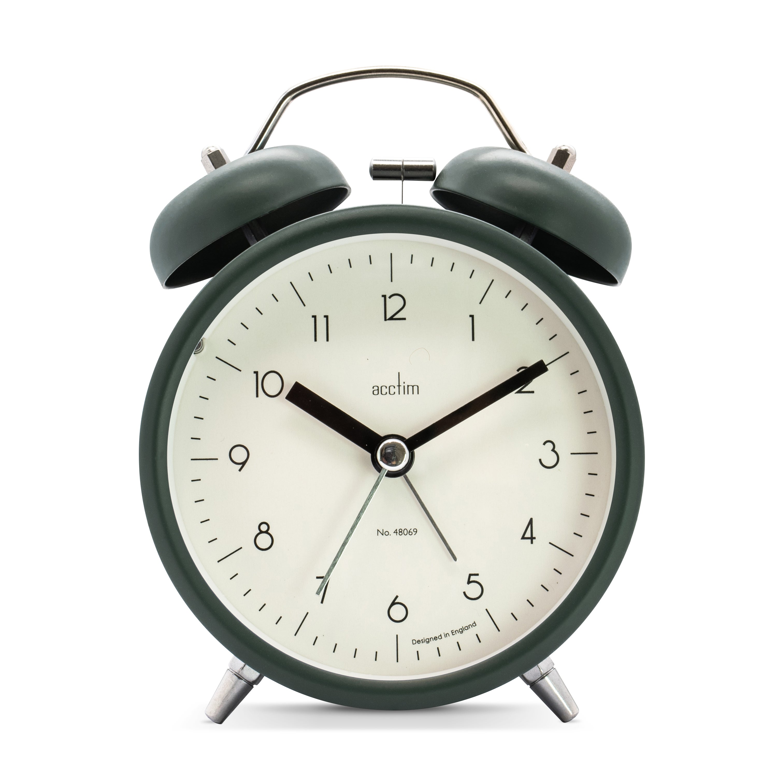 Acctim Aksel Analogue Alarm Clock Dark Green