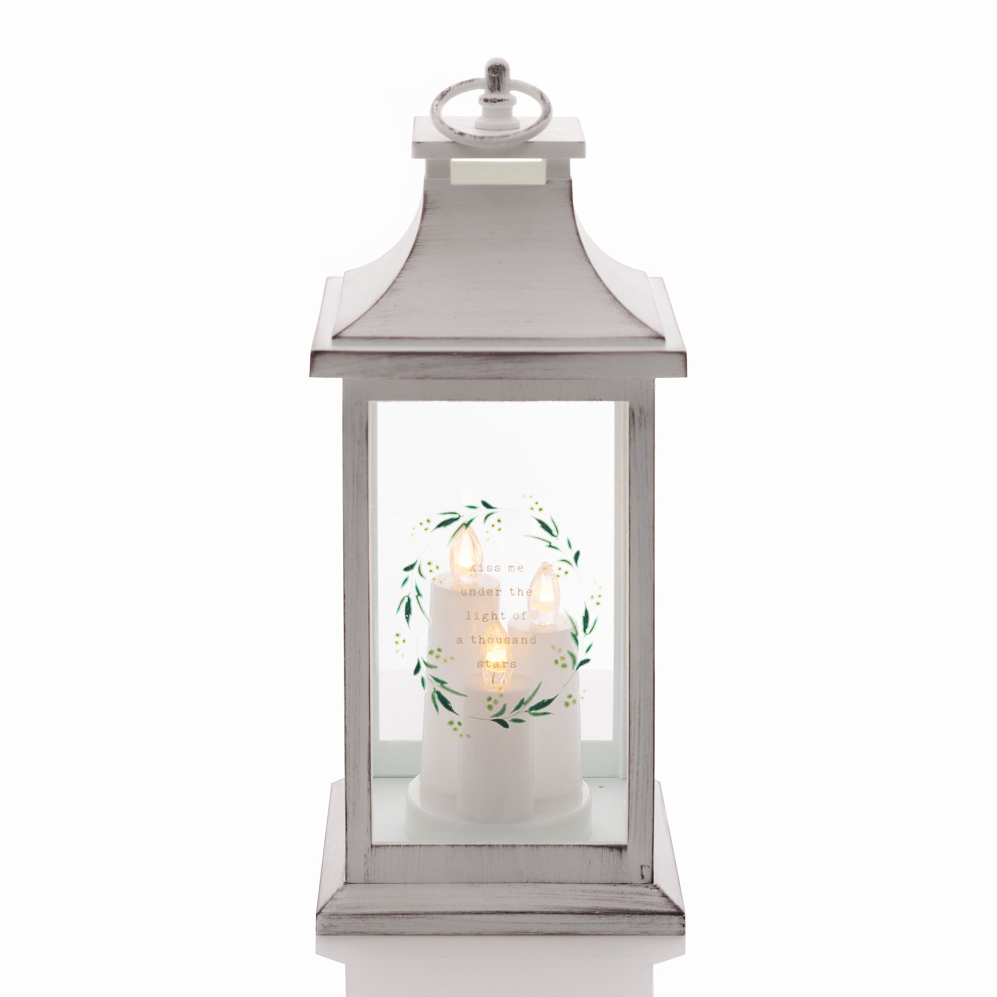 Love Story Kiss Me Led Lantern White