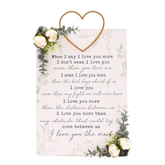 Click to view product details and reviews for Love Story When I Say I Love You Wall Hanging.