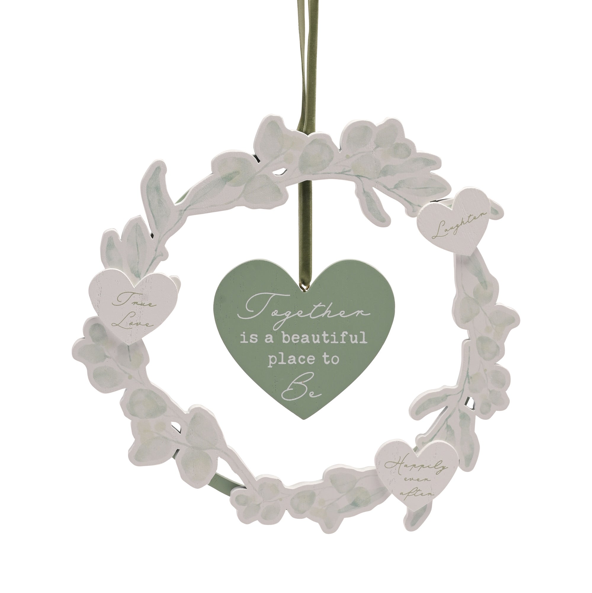 Love Story Together Is A Beautiful Place To Be Hanging Ornament White