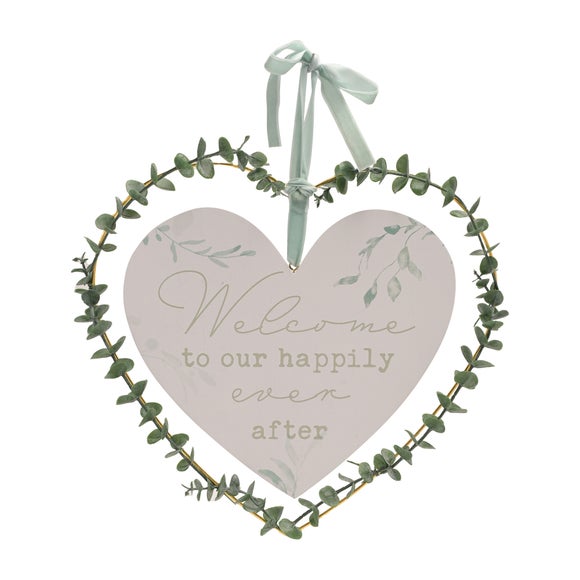 Click to view product details and reviews for Love Story Welcome To Our Happily Ever After Heart Hanging Ornament.