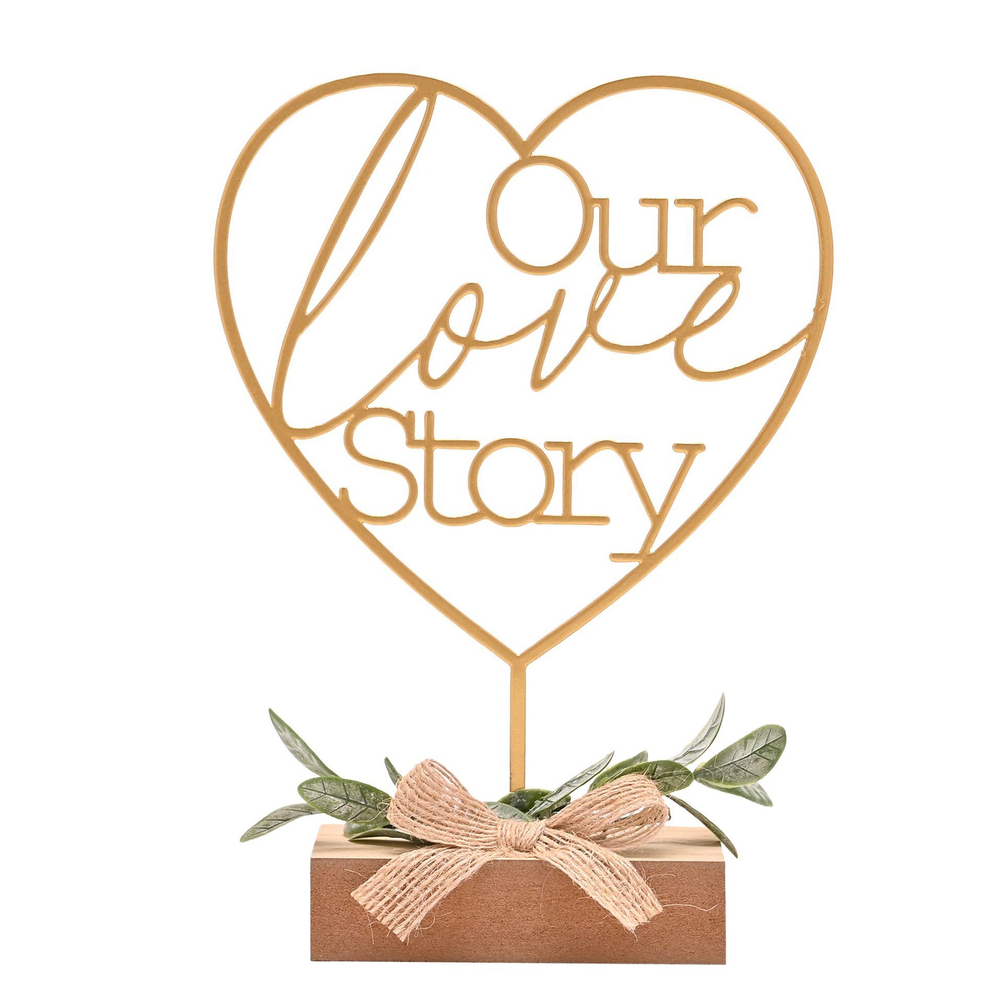 Love Story Heart Our Love Story Ornament Gold