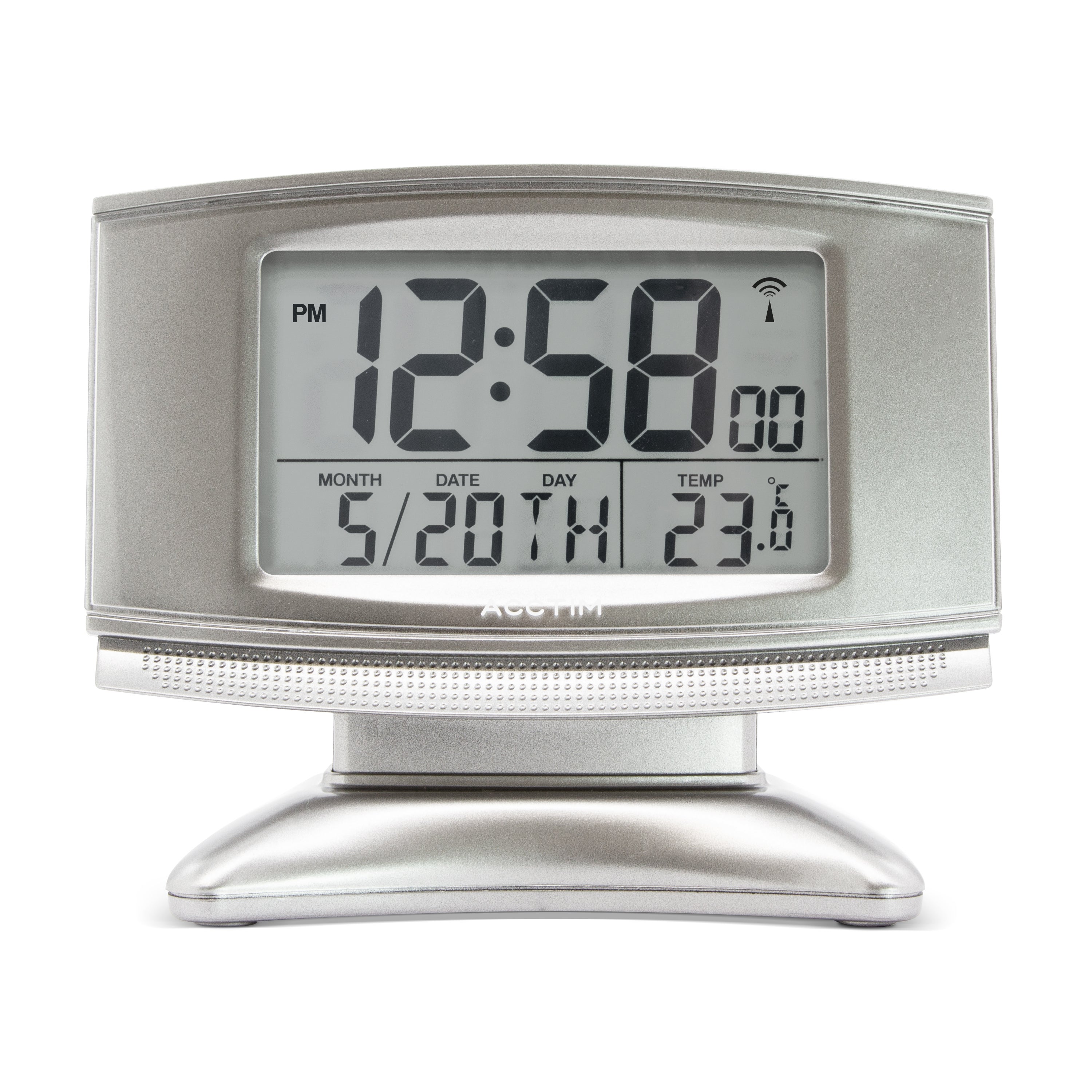 Acctim Cuba Silent Digital Alarm Clock Silver