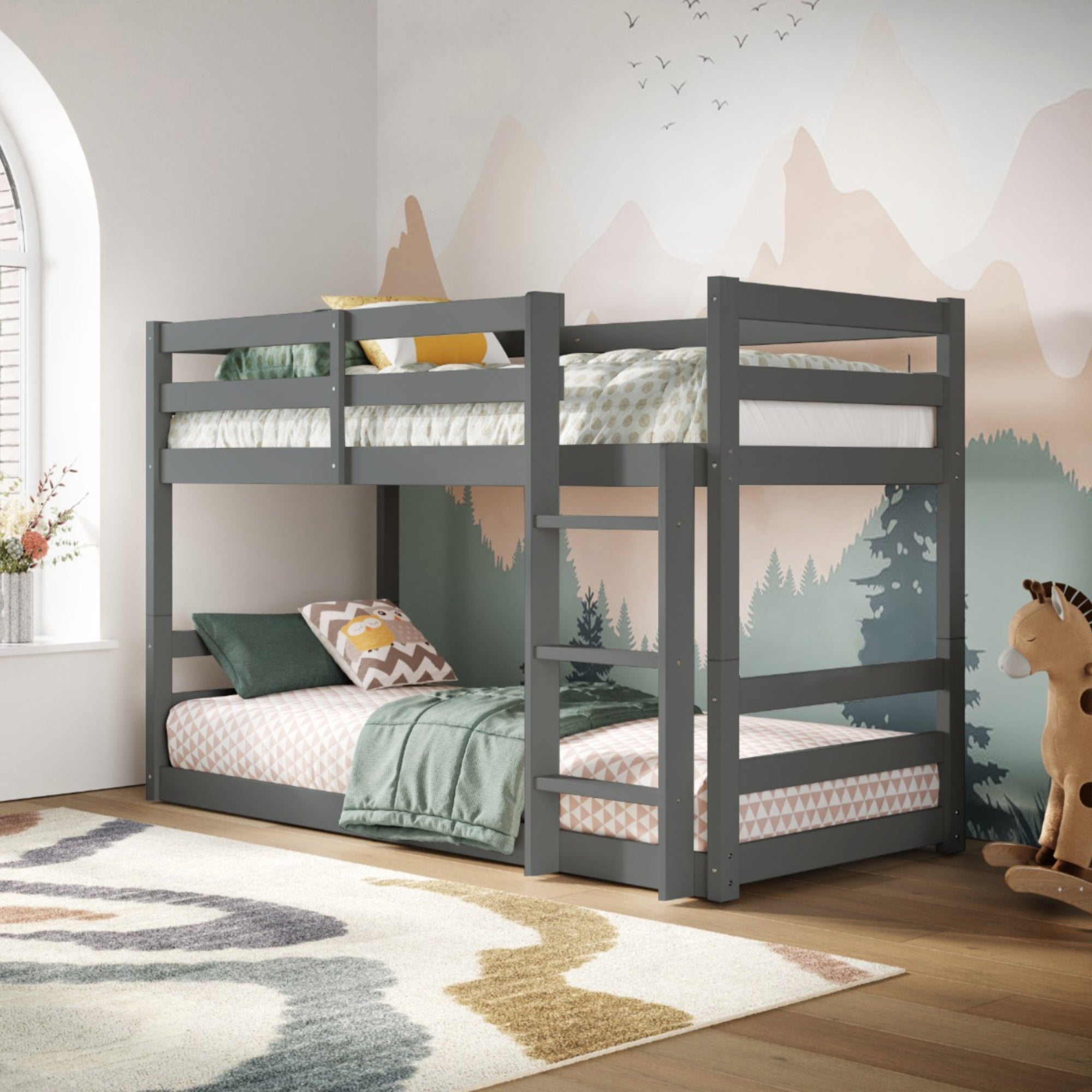 Shasha Low Shorty Bunk Bed Frame Grey