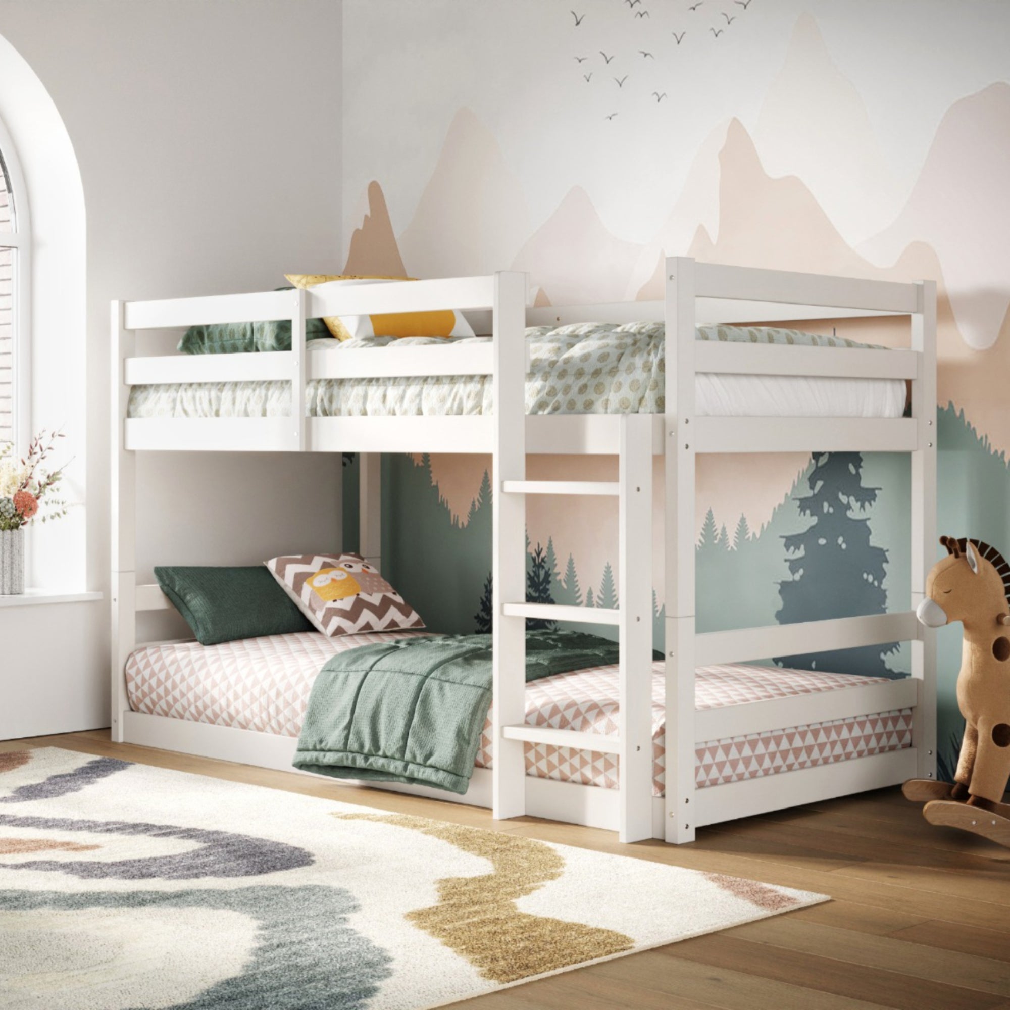 Shasha Low Bunk Bed Frame White