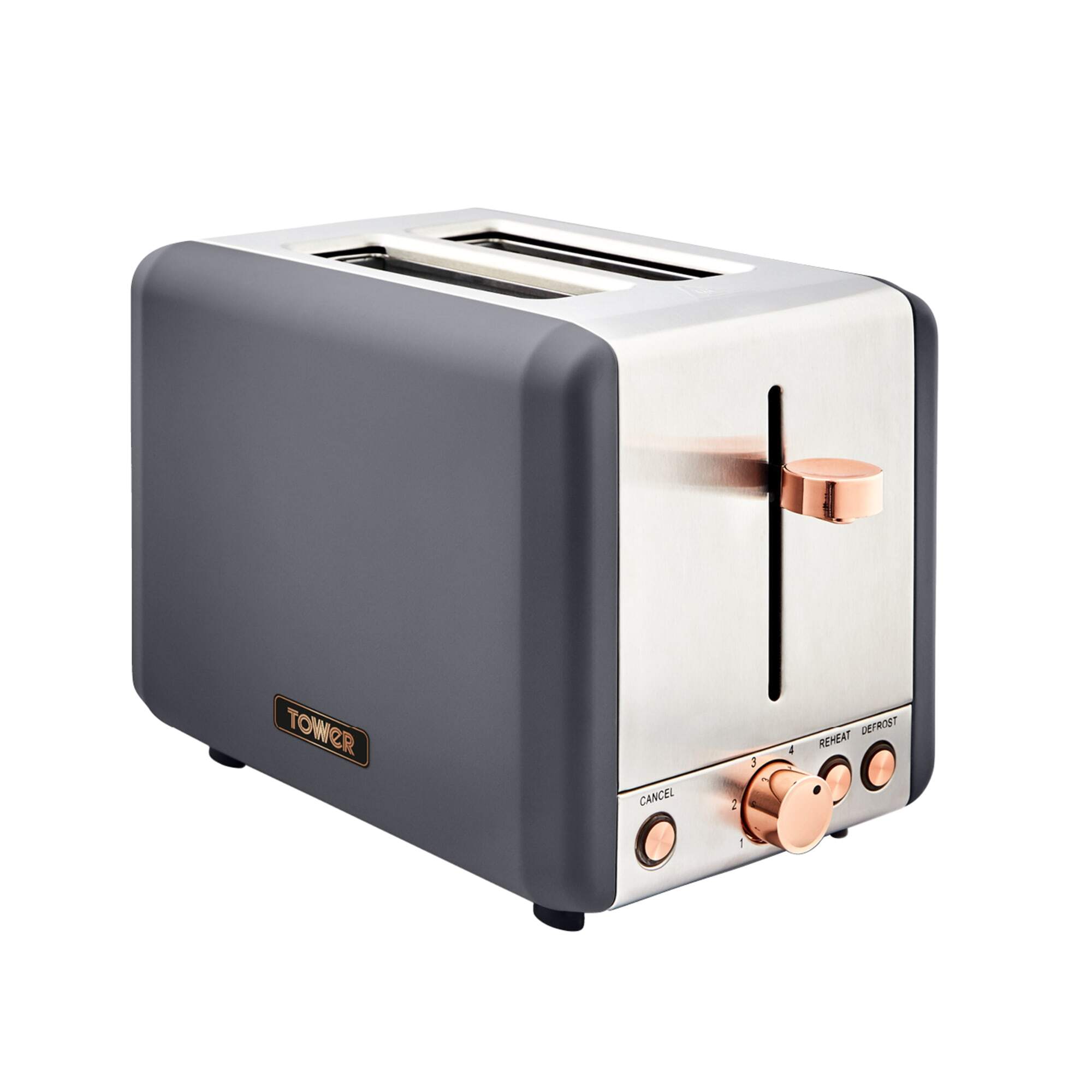 Tower Cavaletto 2 Slice Toaster Grey