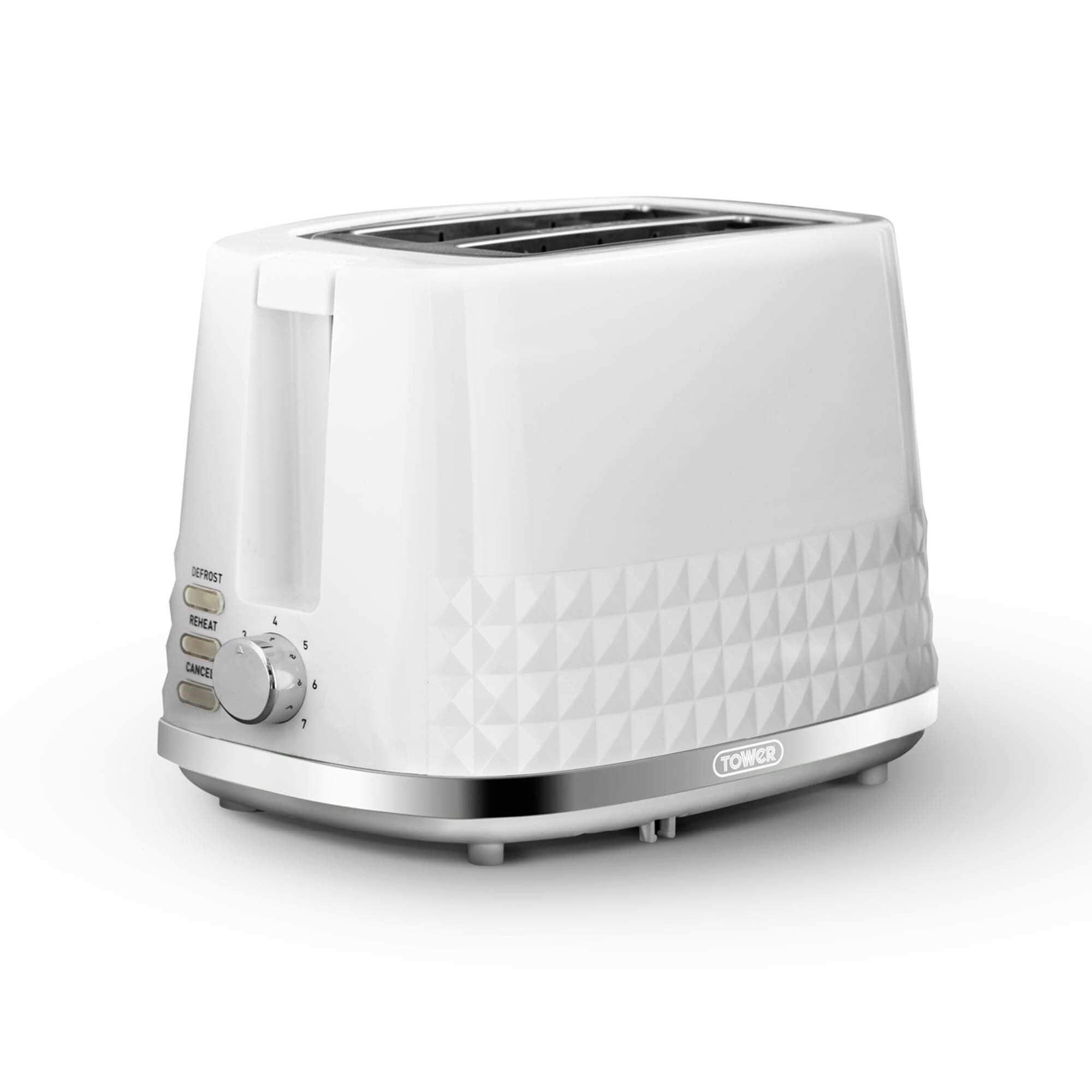 Tower Solitaire 2 Slice Toaster White