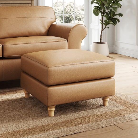 Flori Vintage Leather Footstool
