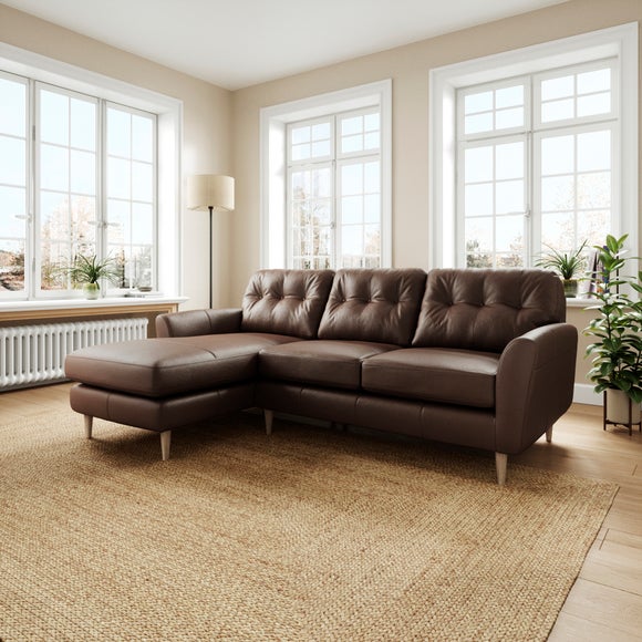 Sven Classic Leather Large Corner Chaise Sofa
