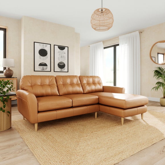 Sven Vintage Leather Large Corner Chaise Sofa