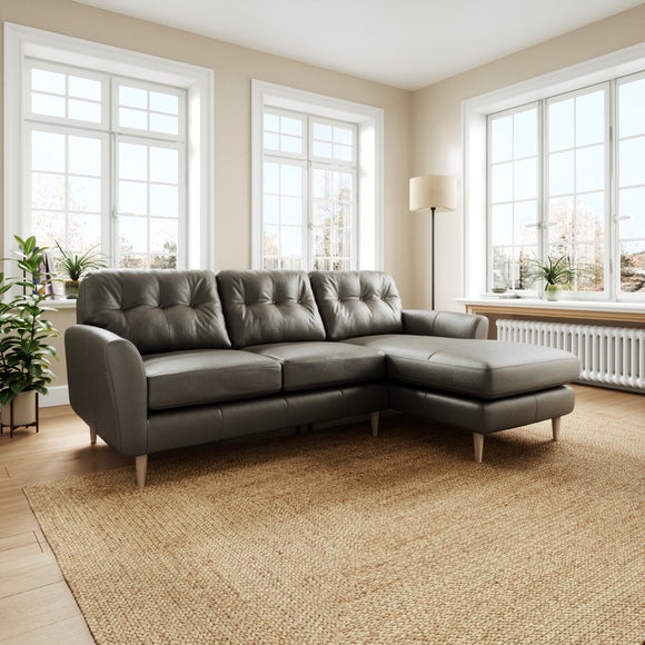 Sven Classic Leather Large Corner Chaise Sofa