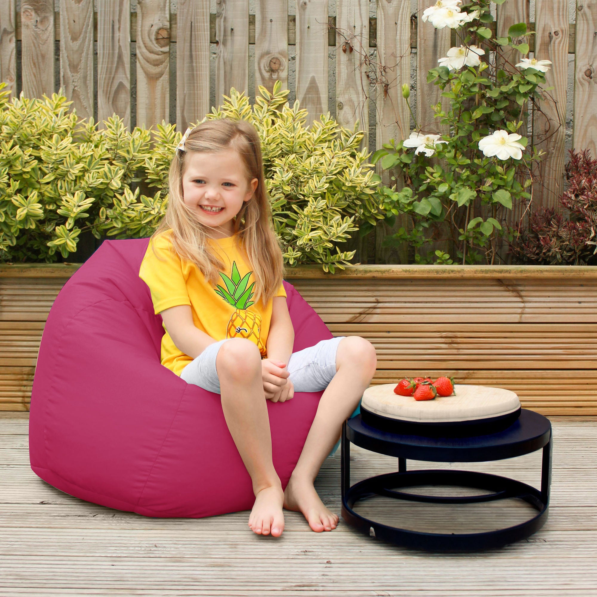 Rucomfy Kids Classic Indoor Outdoor Beanbag Cerise Pink