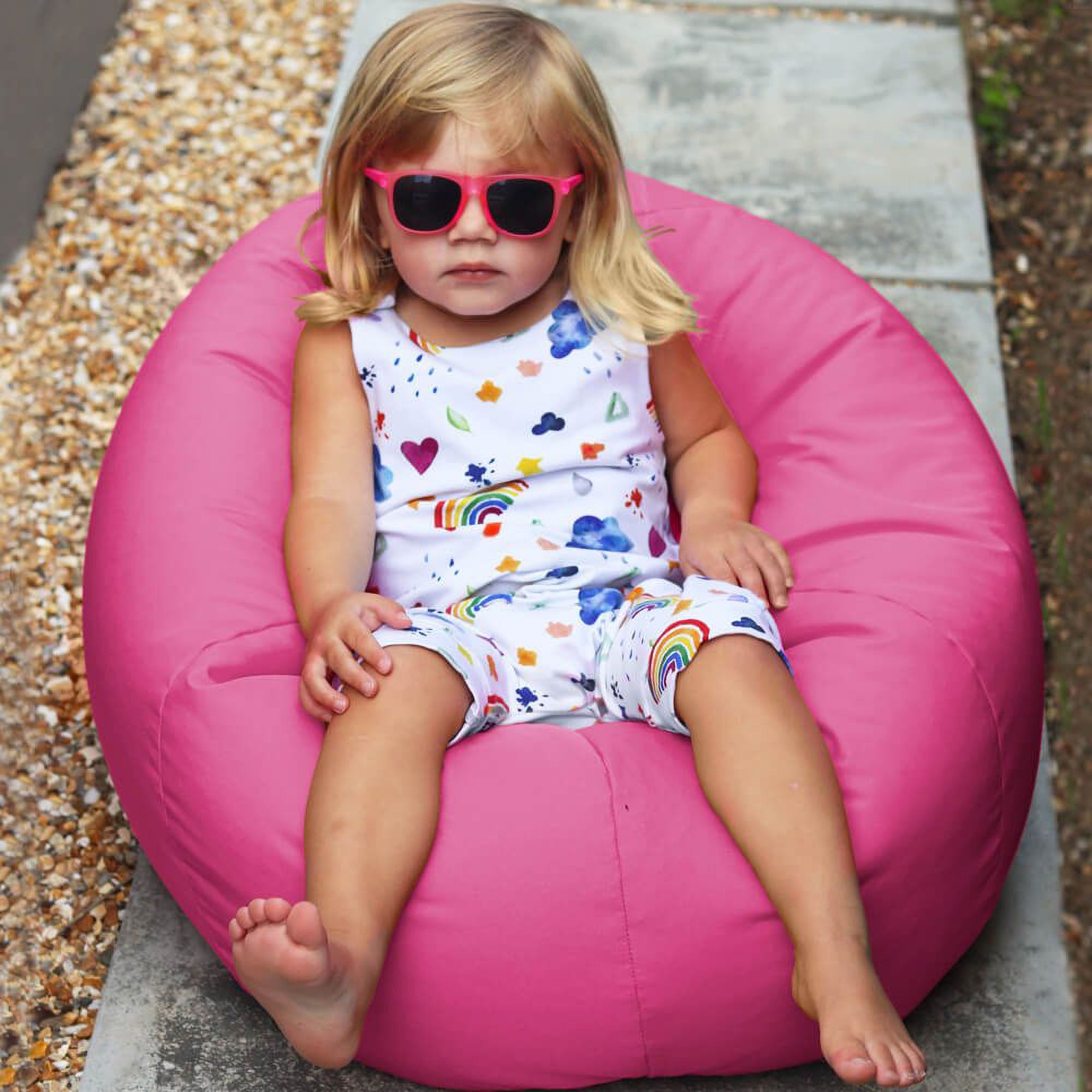 Rucomfy Kids Small Indoor Outdoor Beanbag Cerise Pink