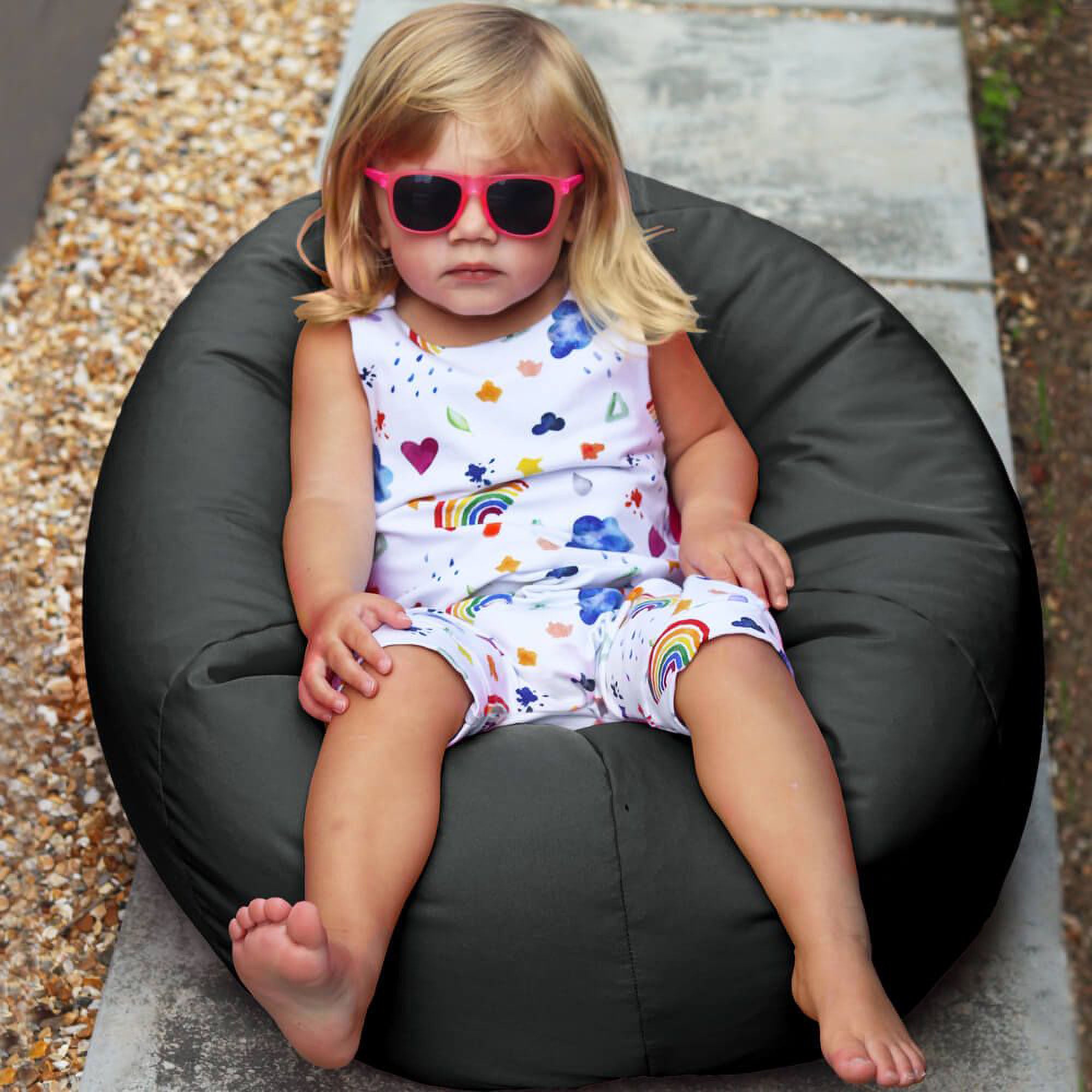 Rucomfy Kids Small Indoor Outdoor Beanbag Grey