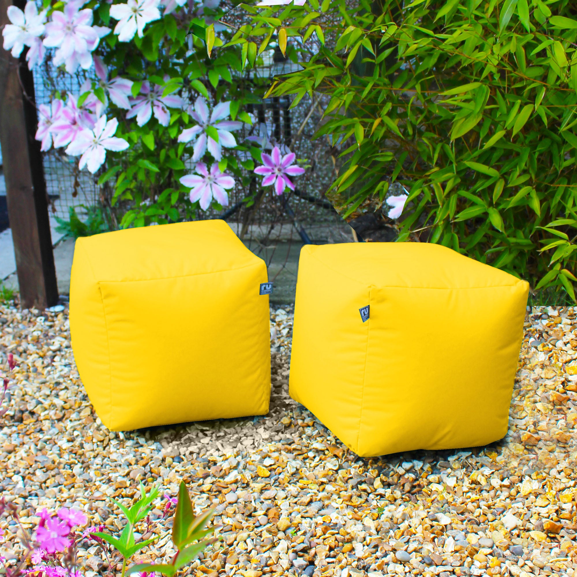 Rucomfy Cube Indoor Outdoor Bean Bag Yellow