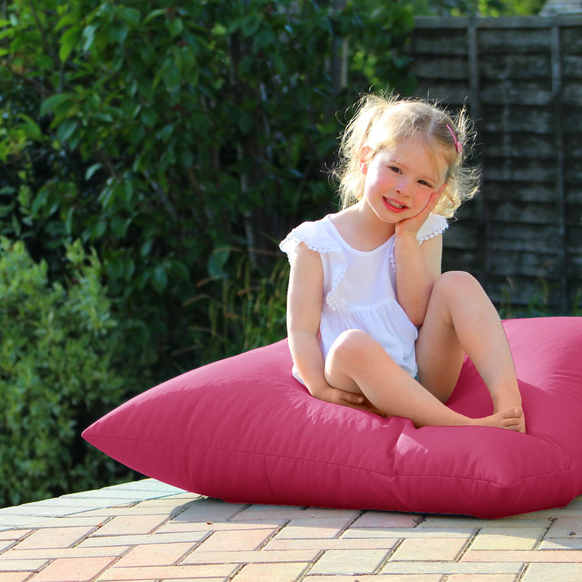 Rucomfy Indoor Outdoor Floor Cushion Beanbag Cerise Pink