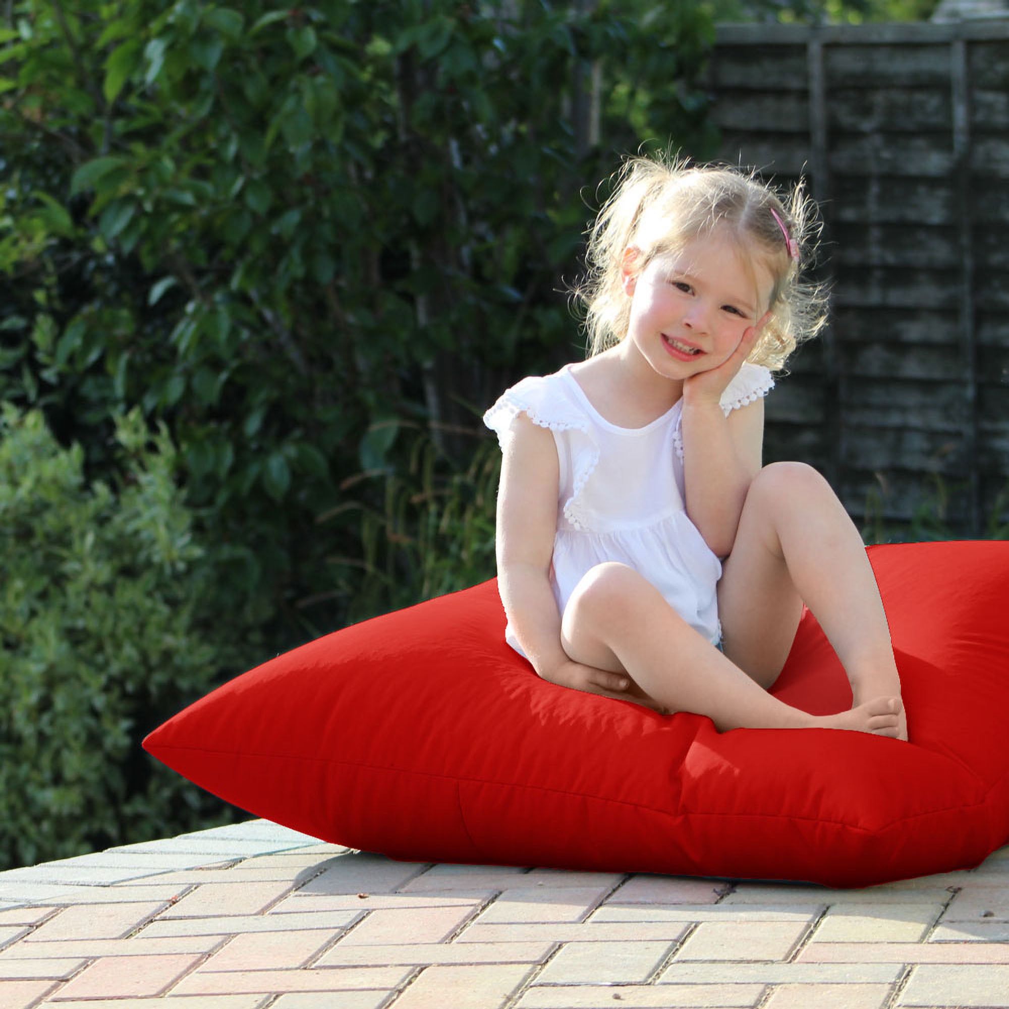 Rucomfy Indoor Outdoor Floor Cushion Beanbag Red