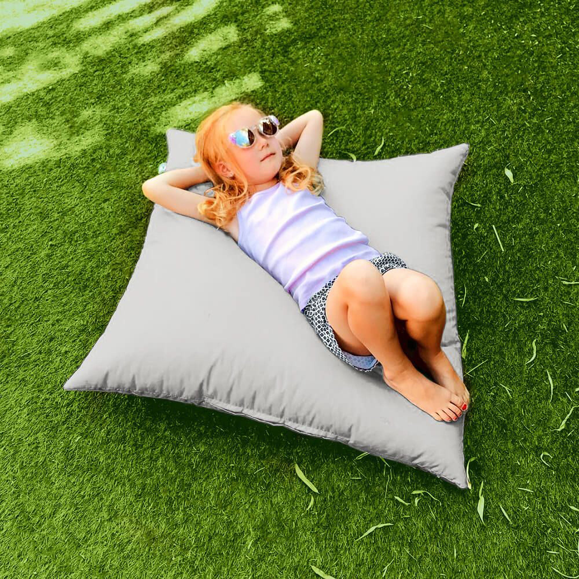 Rucomfy Indoor Outdoor Floor Cushion Beanbag Platinum