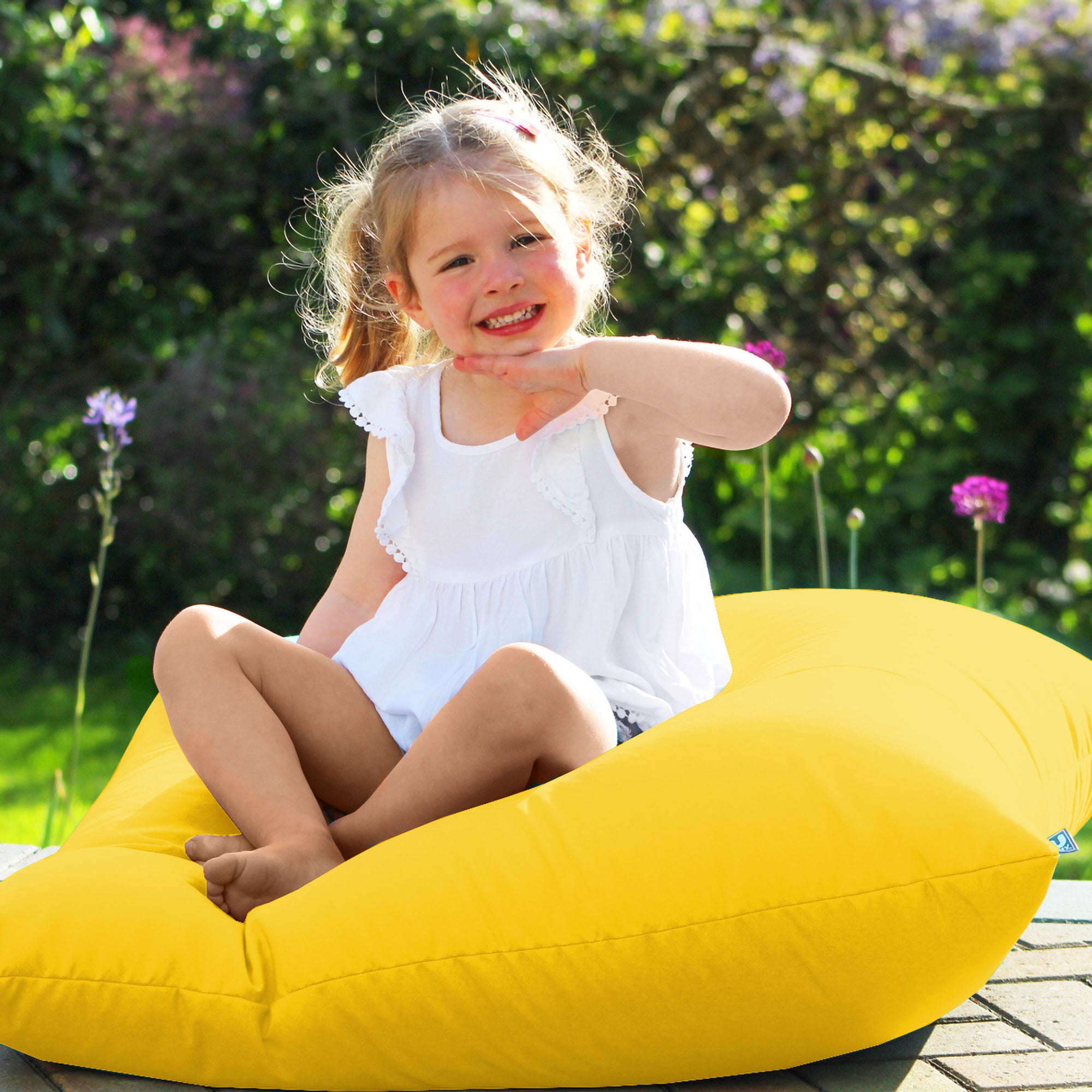 Rucomfy Indoor Outdoor Floor Cushion Beanbag Yellow