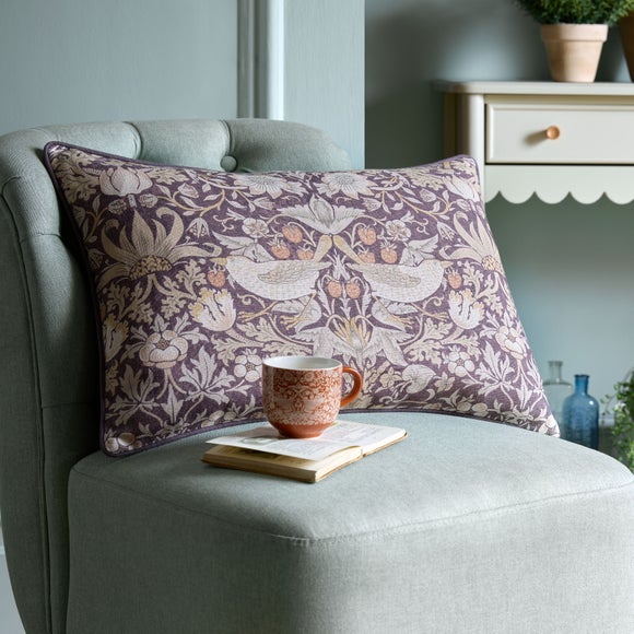 Click to view product details and reviews for William Morris At Home Strawberry Thief Piped Cushion.