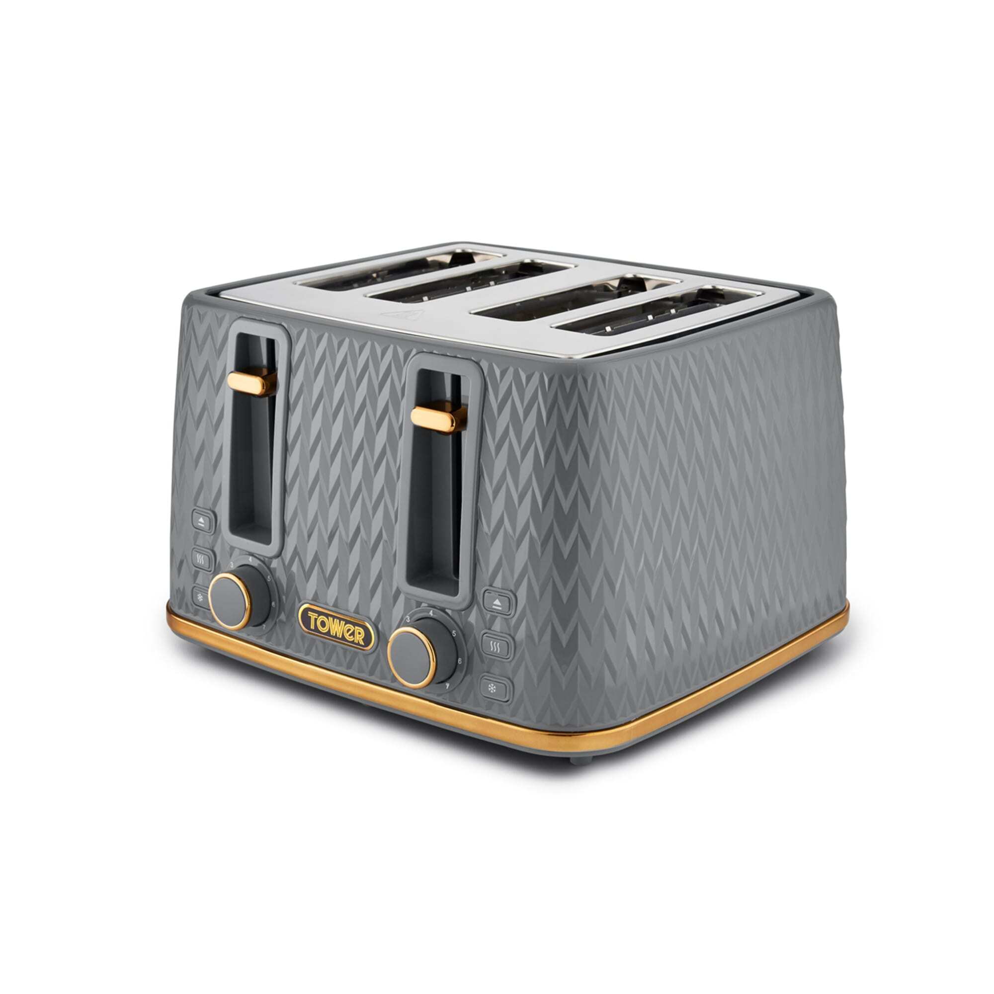 Tower Empire 4 Slice Toaster Grey