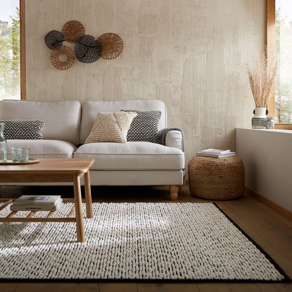 Braided Wool Textured Monochrome Rug