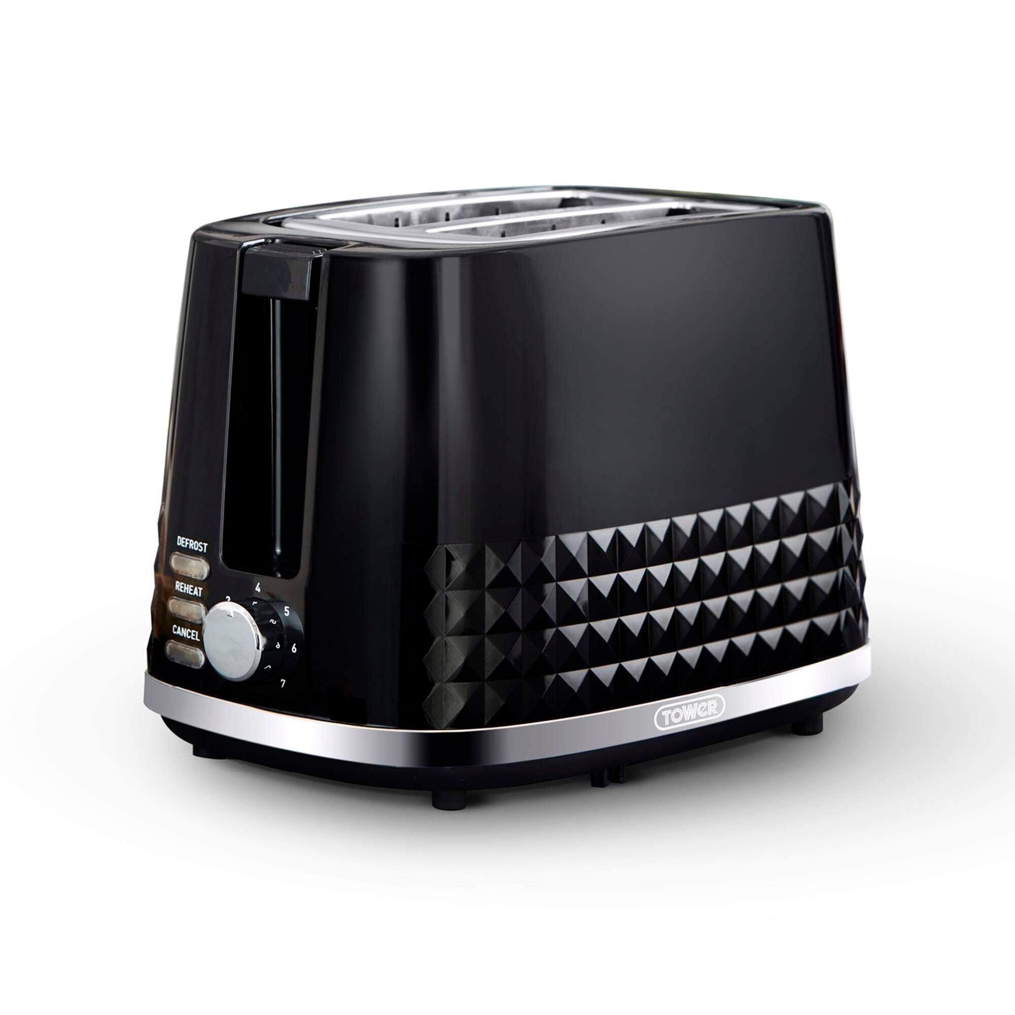 Tower Solitaire 2 Slice Toaster Black