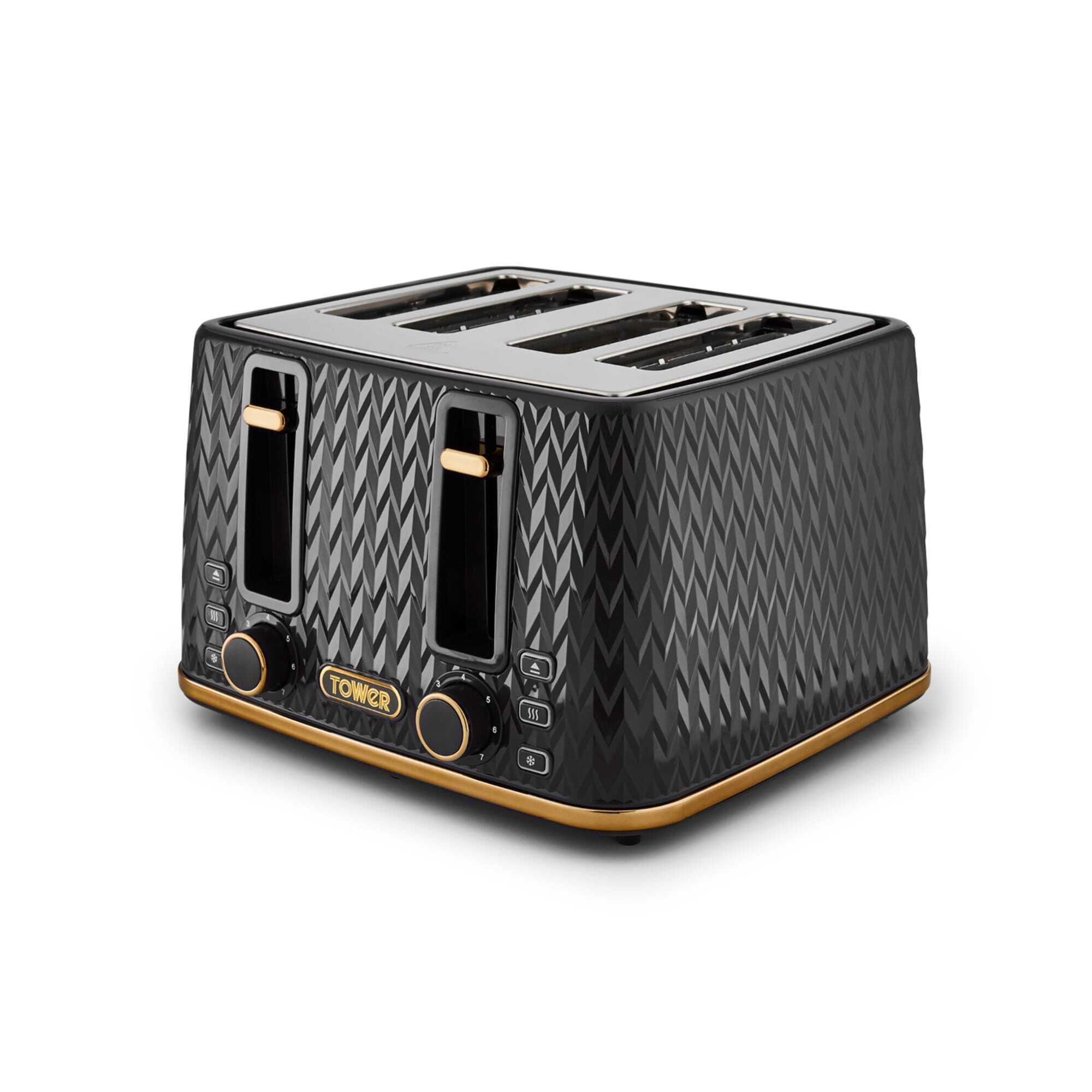 TOWER Empire 4 Slice Toaster Black