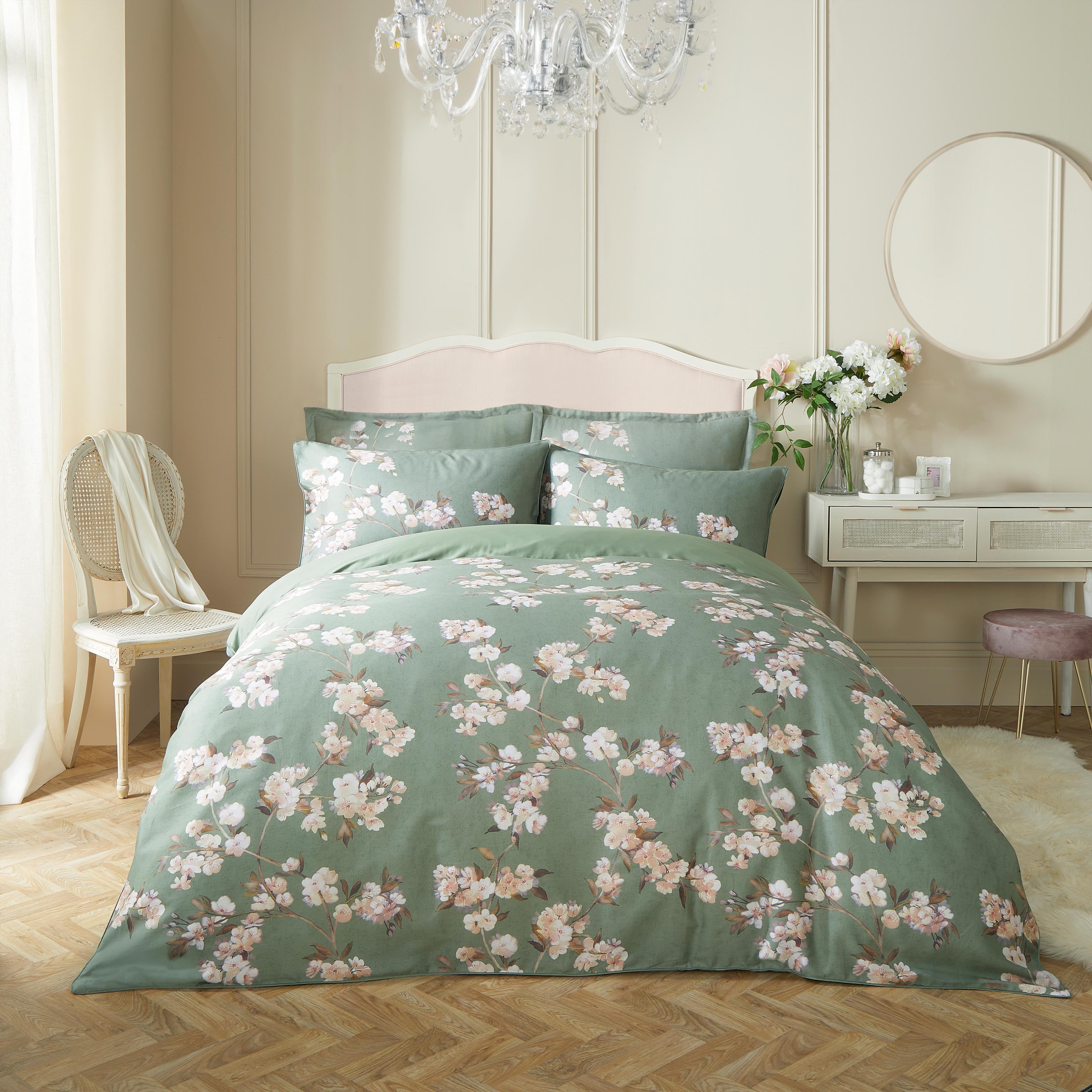 Holly Willoughby Blossoming Trail Sage 100% Cotton Oxford Pillowcase 