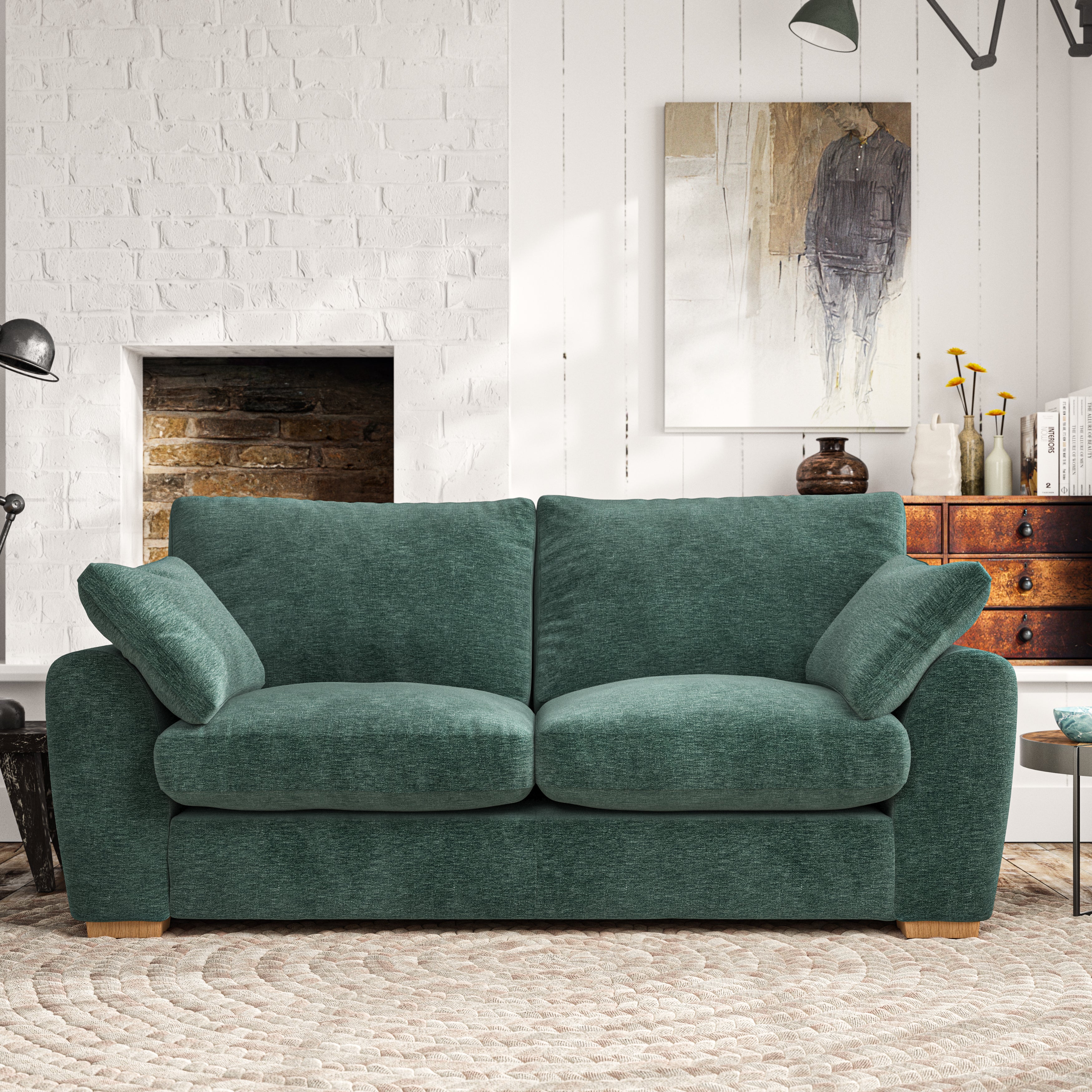 Madison 3 Seater Sofa Luxury Chenille Pacific