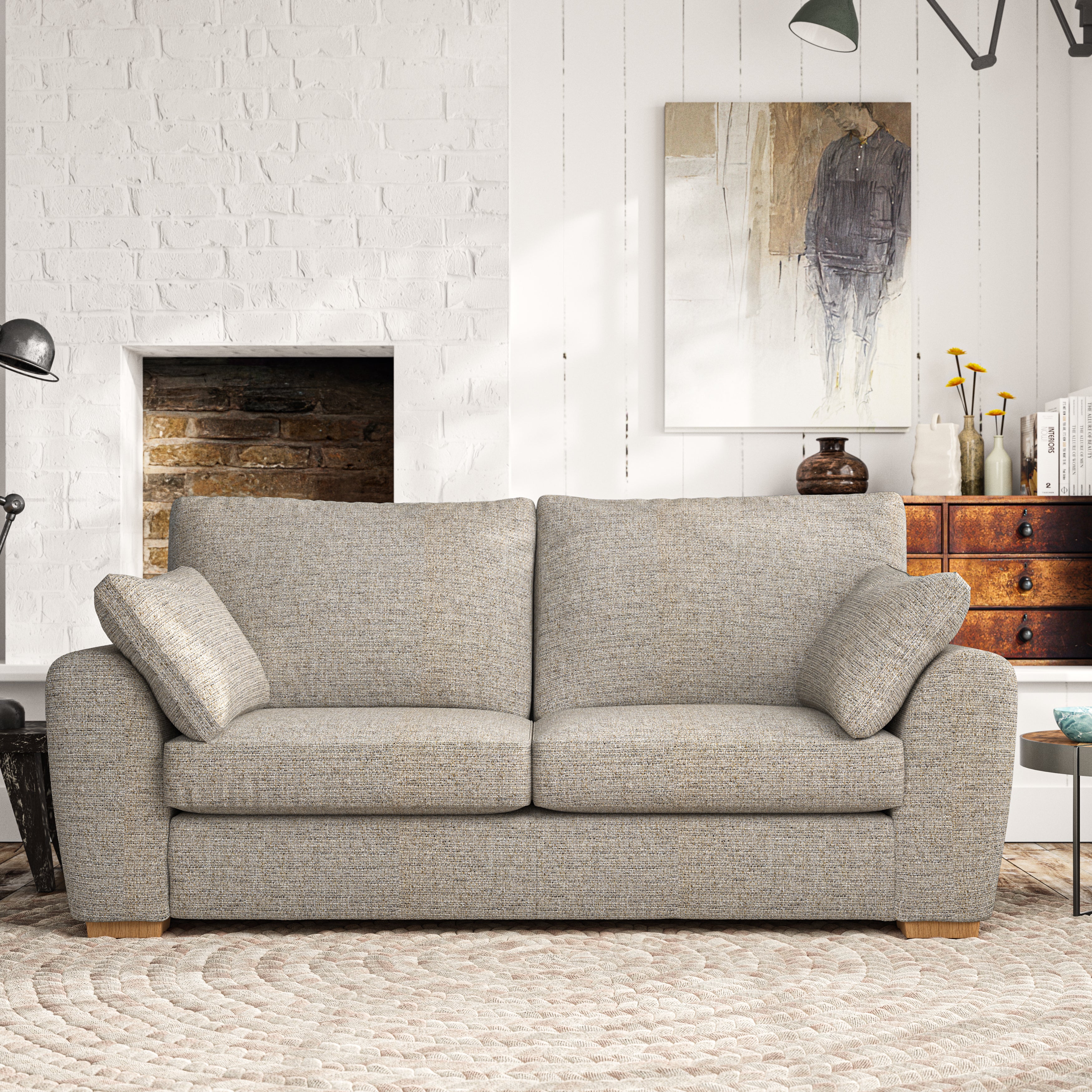 Madison 3 Seater Sofa Chunky Weave Natural