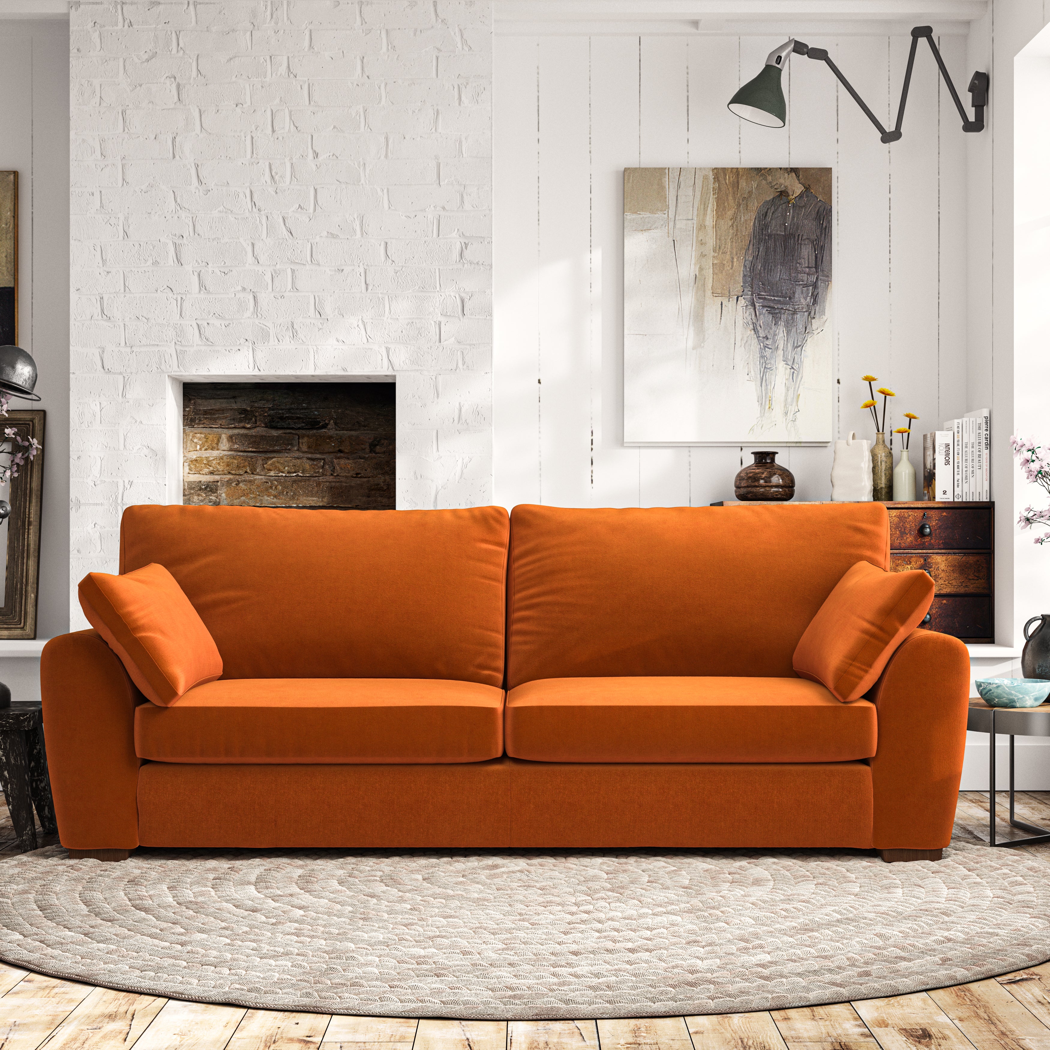 Madison 4 Seater Sofa House Velvet Ginger