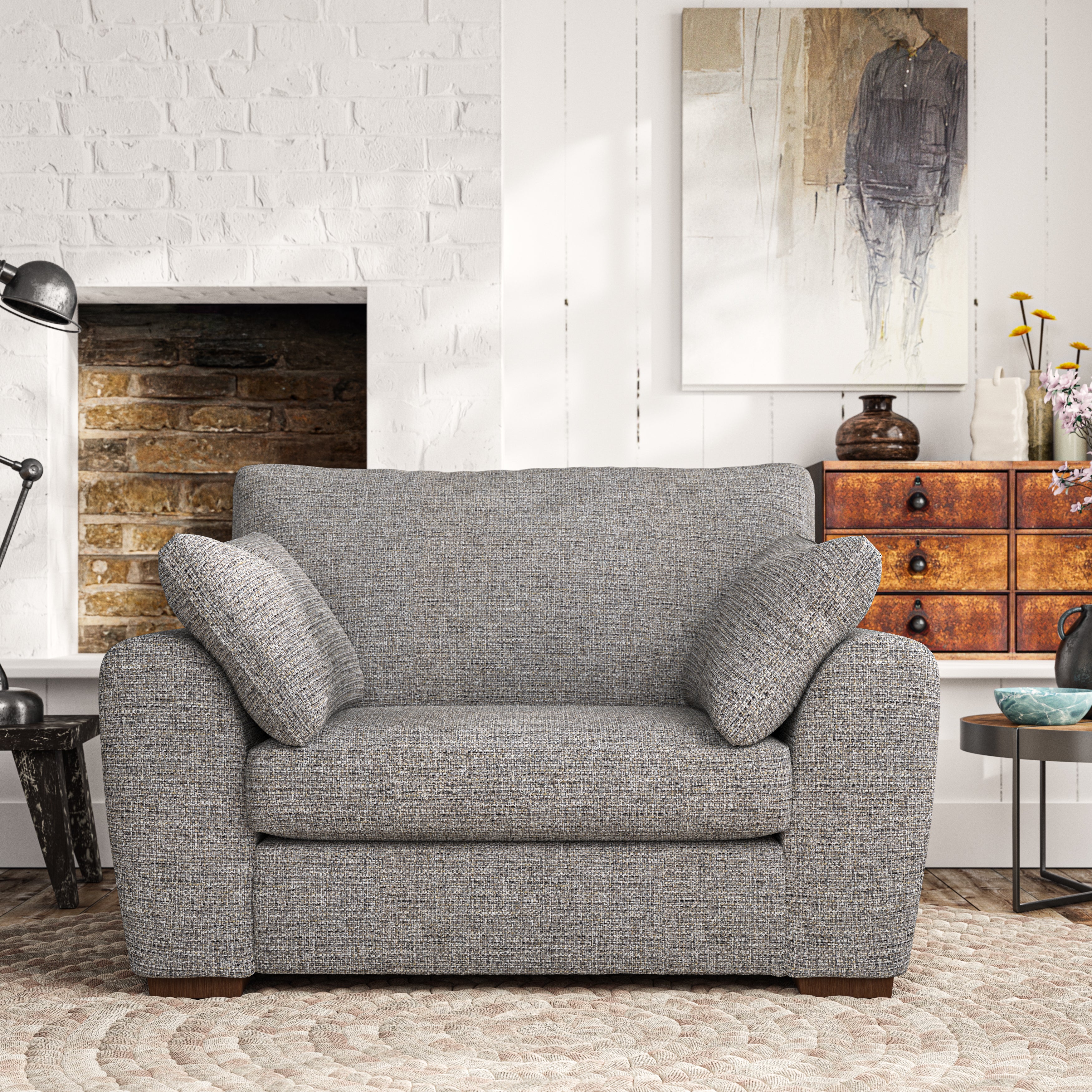 Madison Snuggle Chair Chunky Weave Charcoal