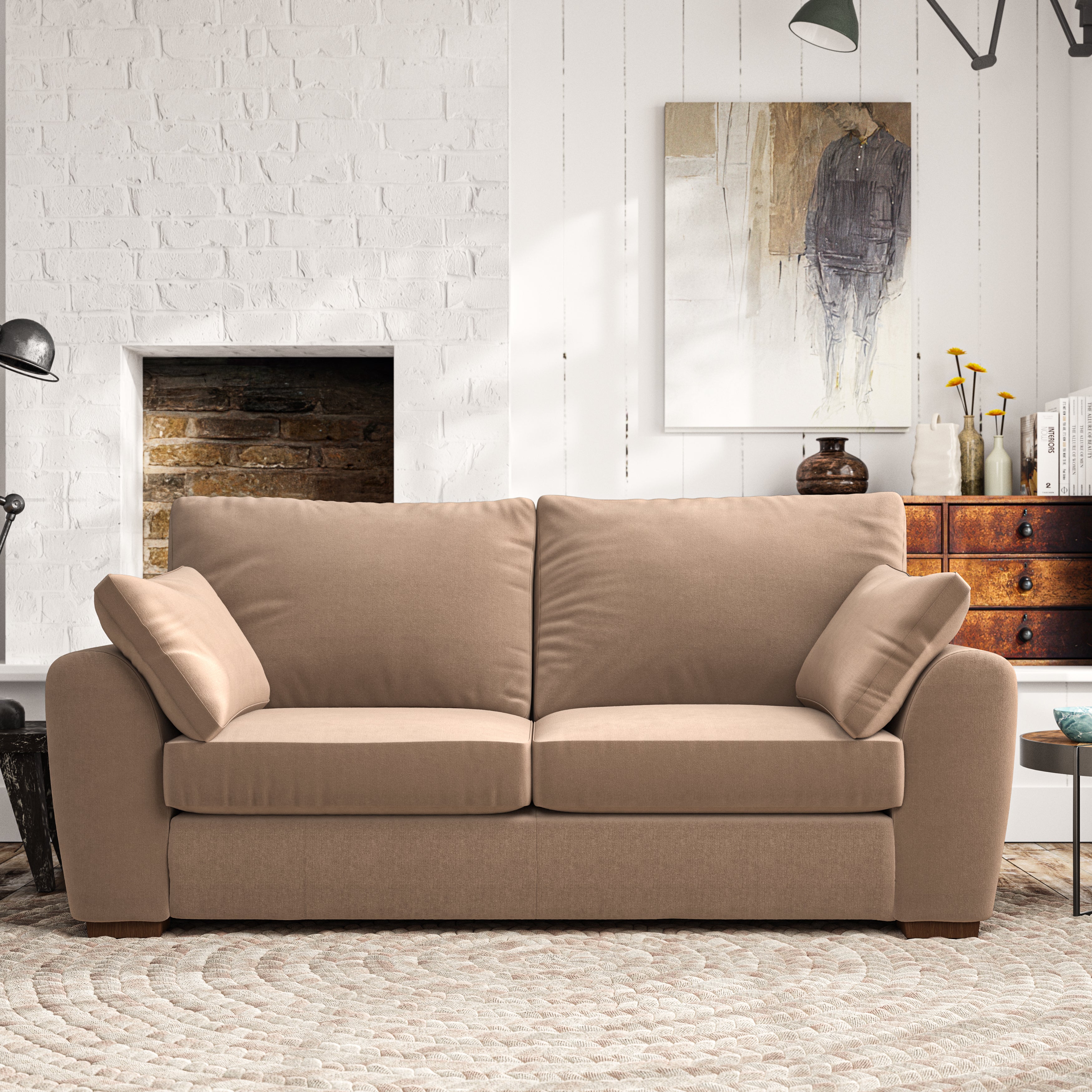 Madison 3 Seater Sofa House Velvet Taupe